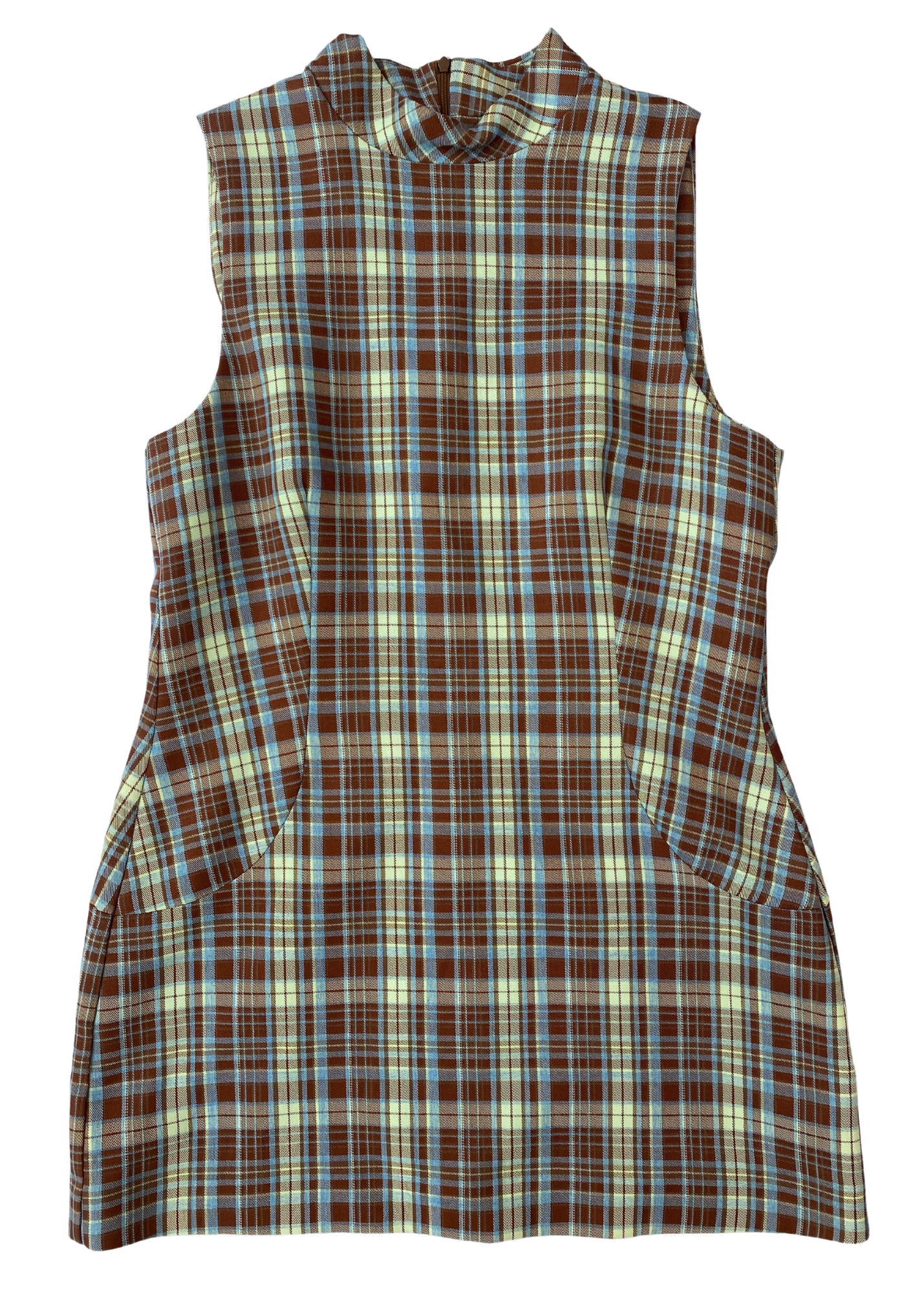 BEC & BRIDGE 'Leandra' Tartan Mock Neck Shift Mini Dress