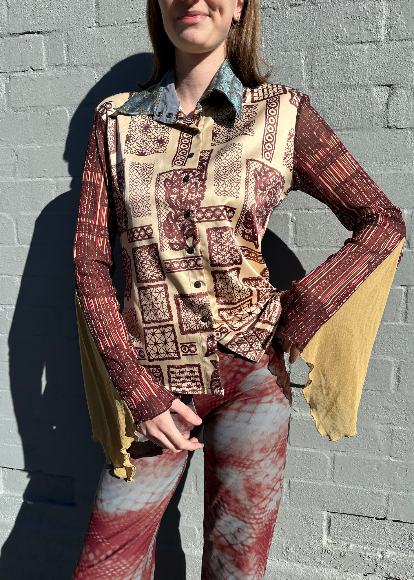 SAVE THE QUEEN VINTAGE (AS IS) Patchwork Print Shirt