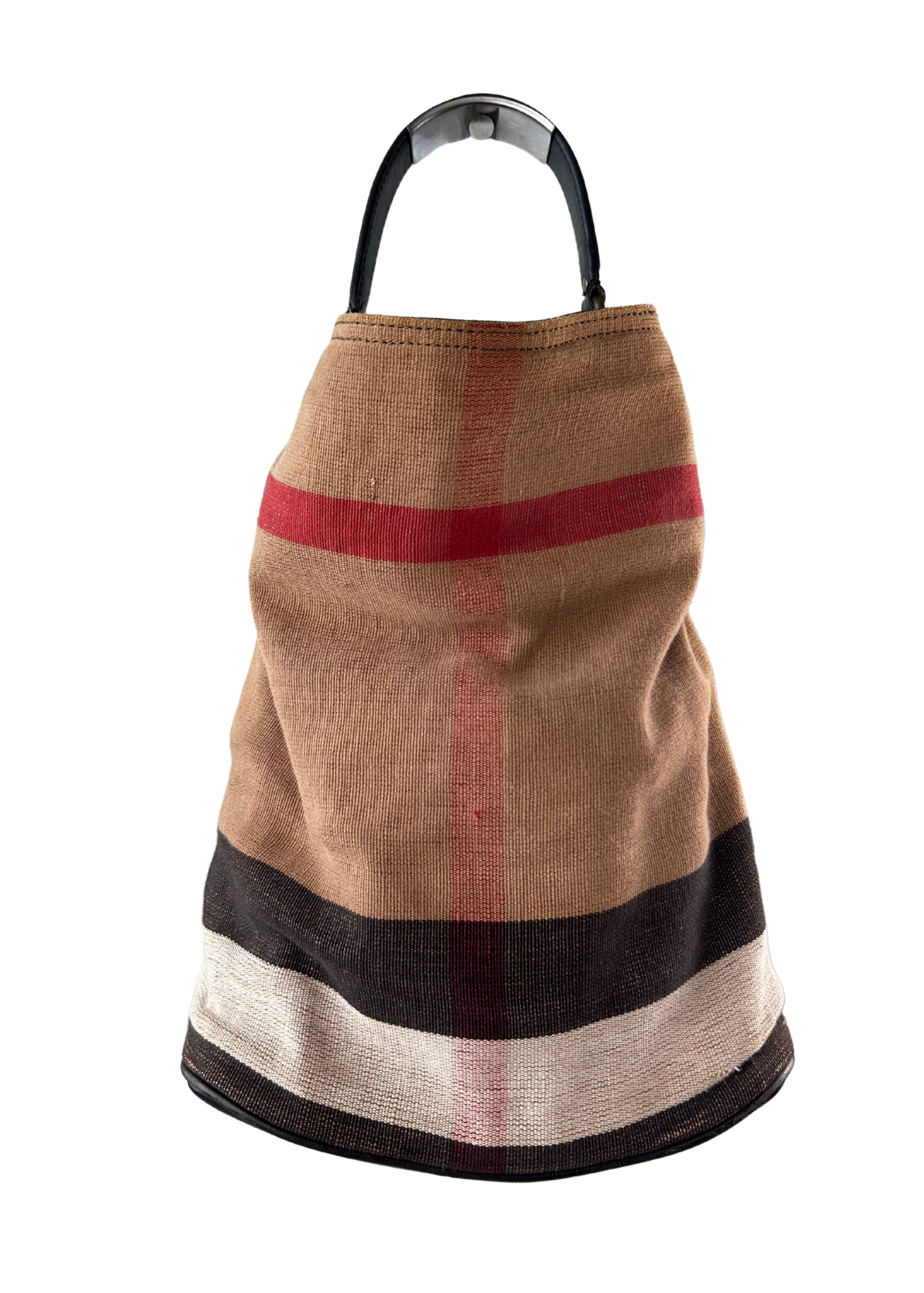 BURBERRY 'Ashby' Mega Nova Check Canvas Hobo Bag
