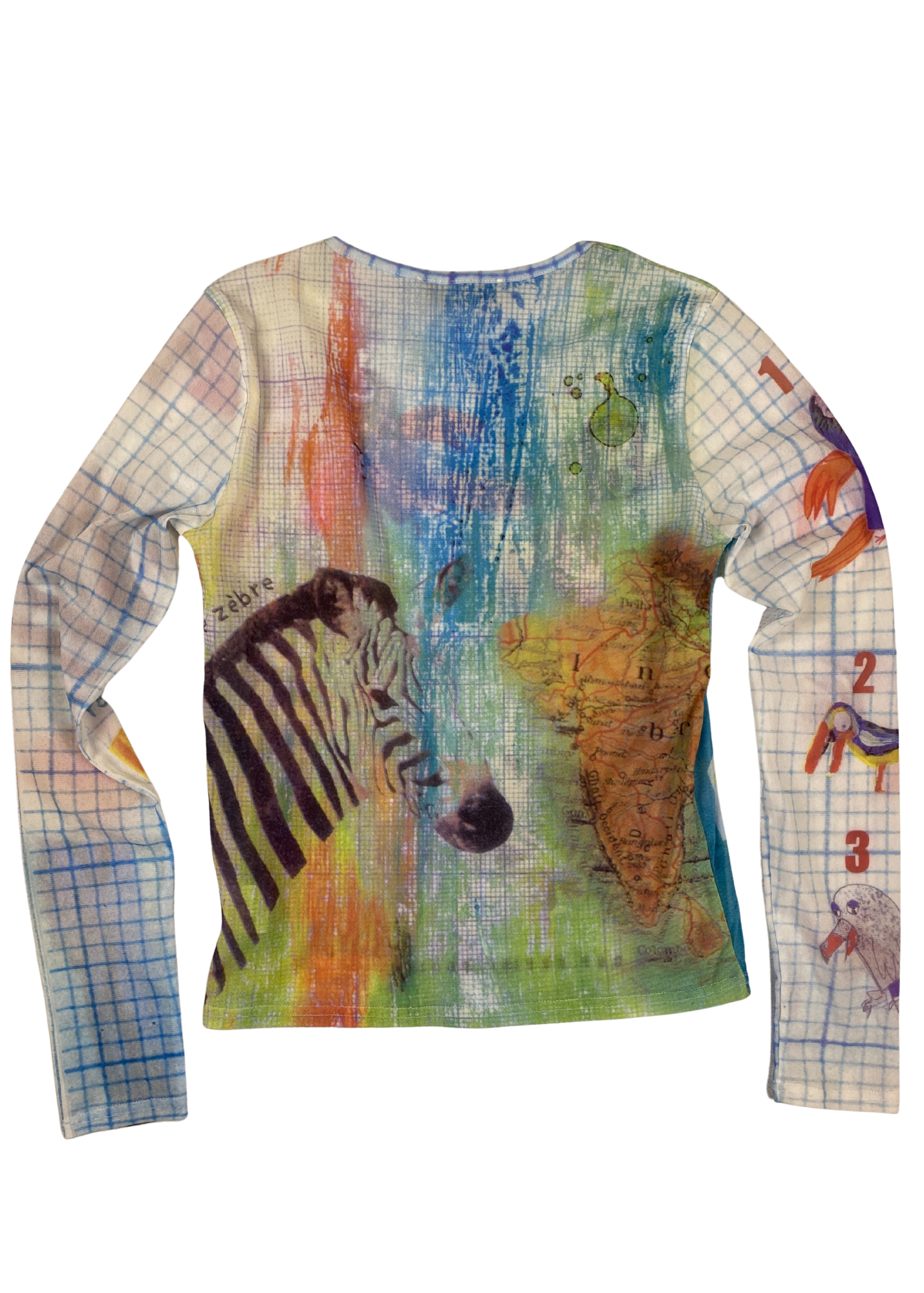 COP COPINE Animal Print Mesh Long Sleeve