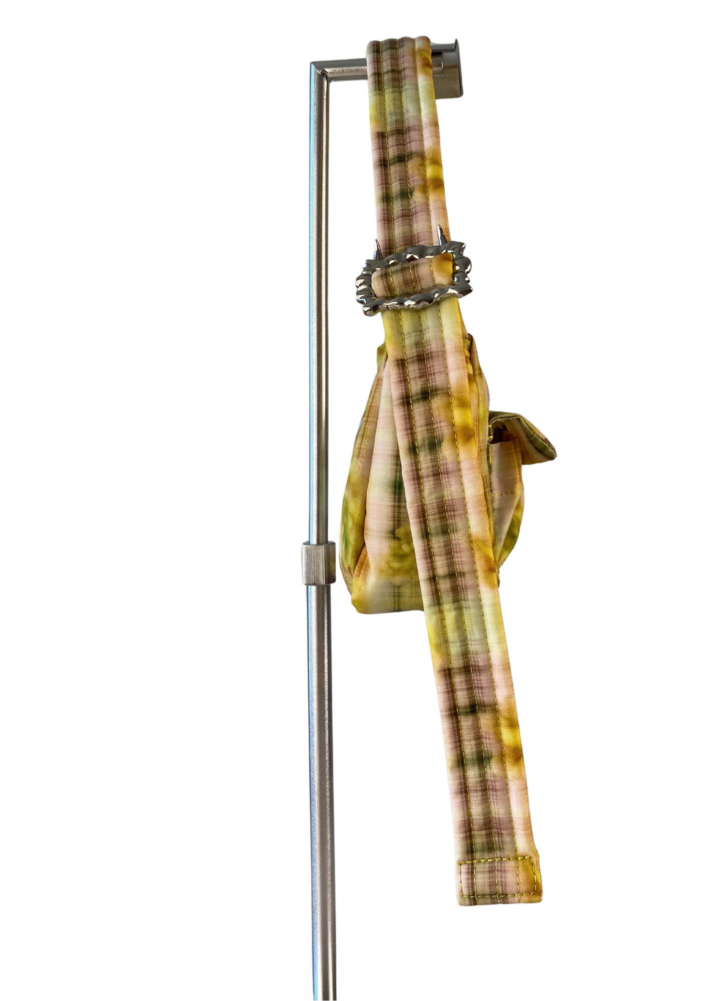 BAGGU X COLLINA STRADA Check Floral Nylon Shoulder Bag Silver Buckle