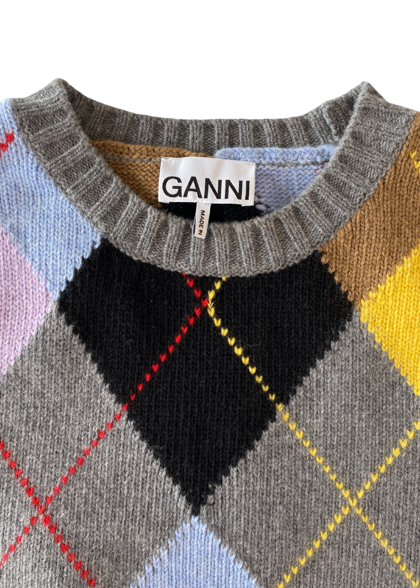 GANNI 'Harlequin' Argyle Vest
