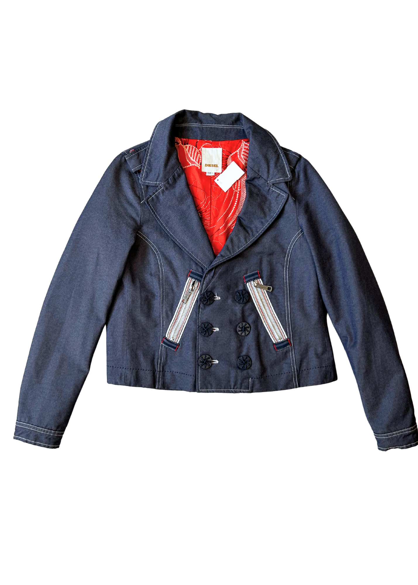 VINTAGE DIESEL Double Breasted Open Collar Jacket