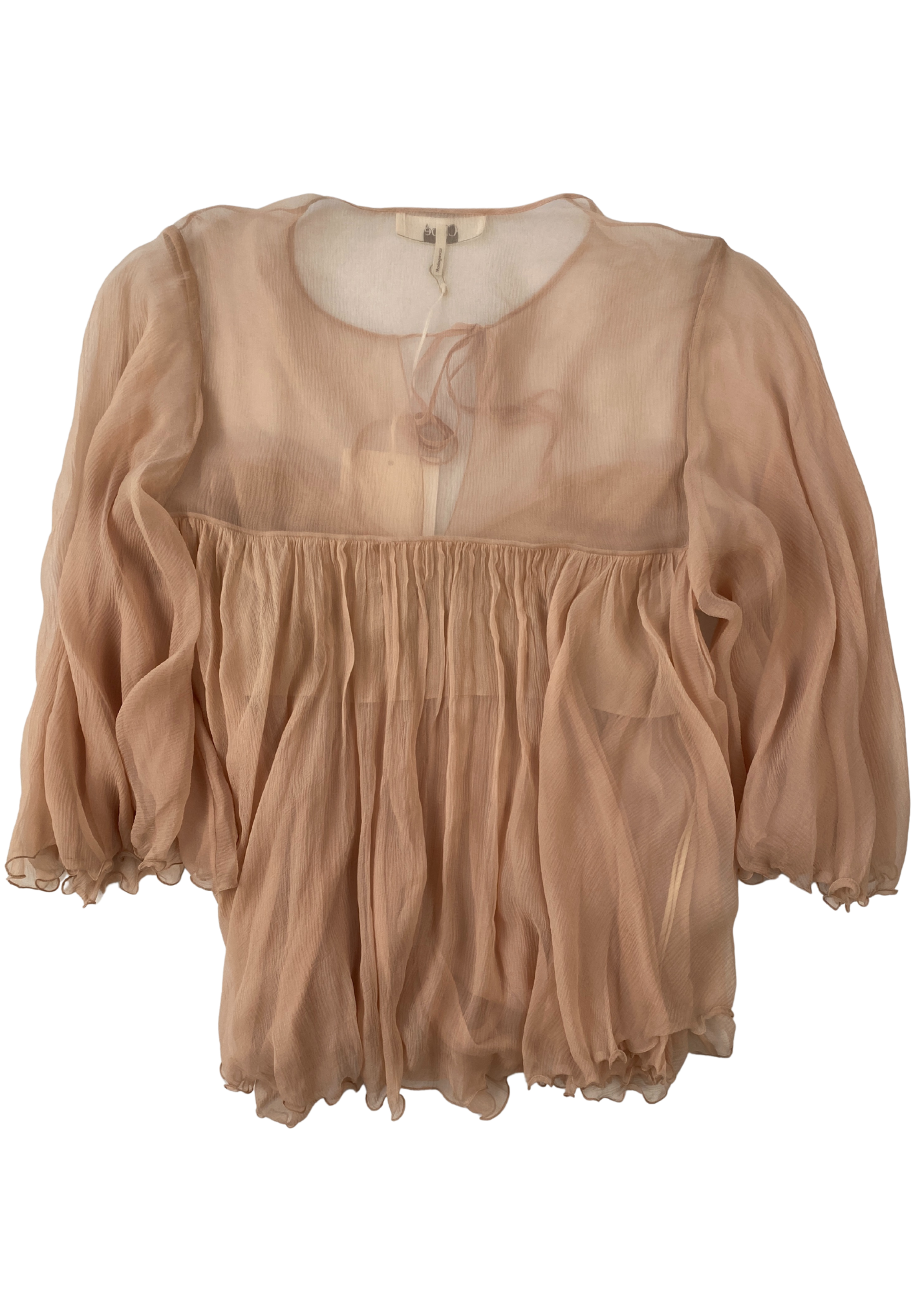 CHLOE (BNWT) (AS IS) 2025 Silk Chiffon Keyhole Blouse