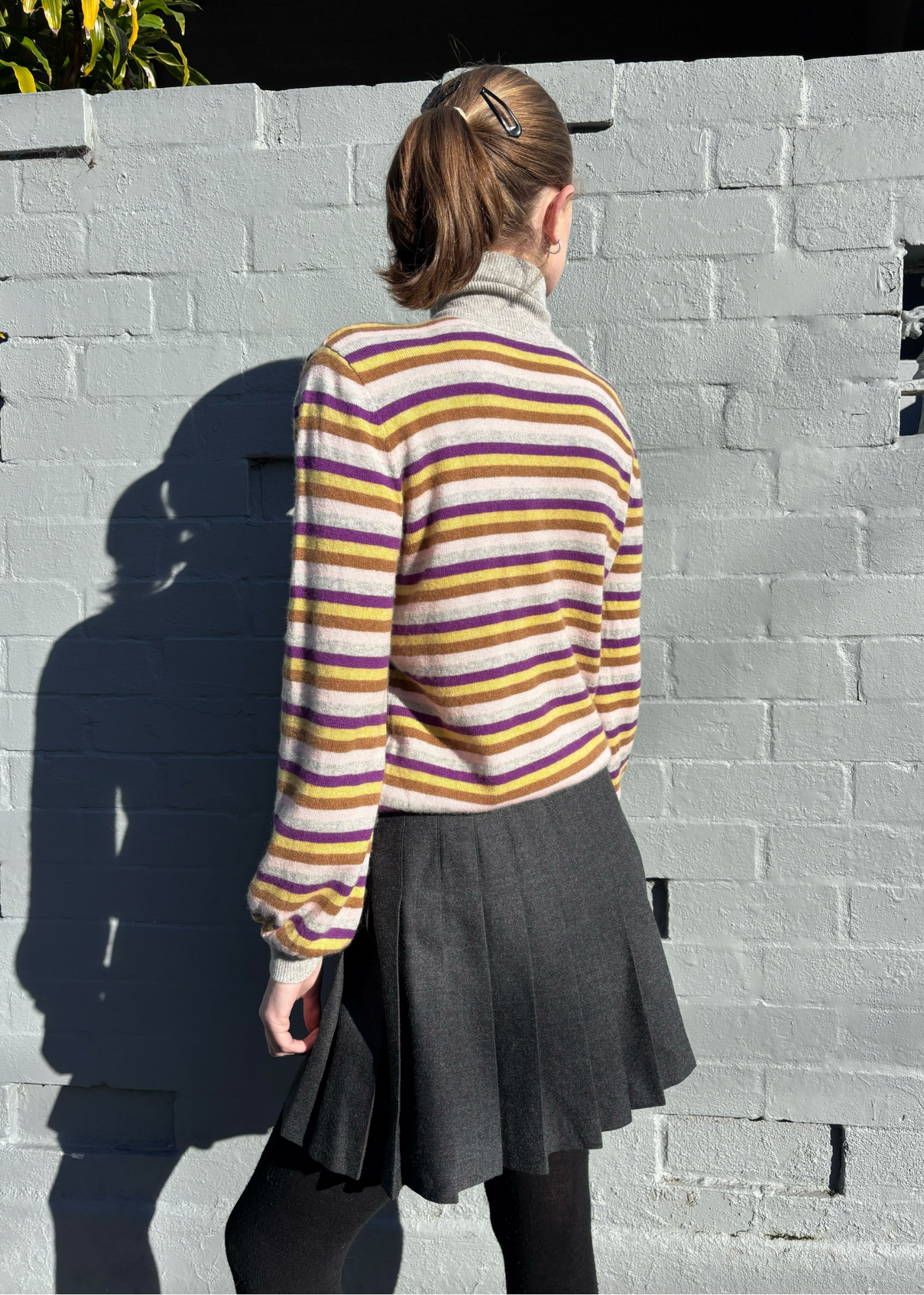 VINTAGE PEPPERINO Wool Pleat Kilt Mini Skirt