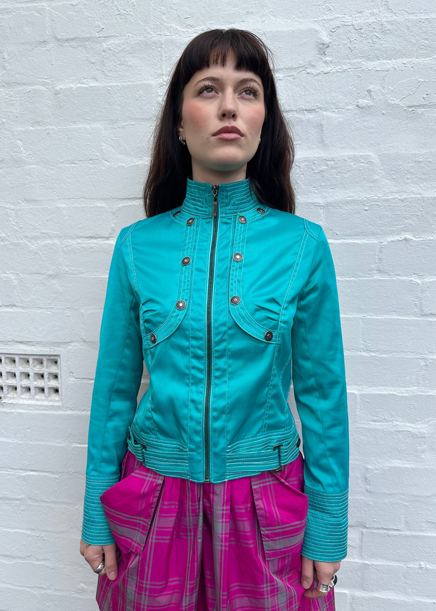VINTAGE CHRISTIAN DIOR (AS IS) Satin Zip Up Jacket