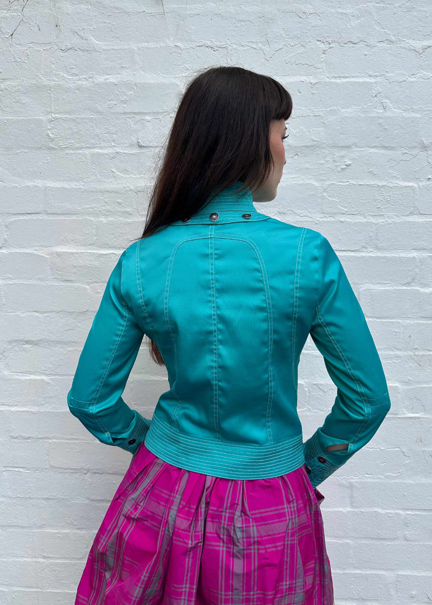 VINTAGE CHRISTIAN DIOR (AS IS) Satin Zip Up Jacket