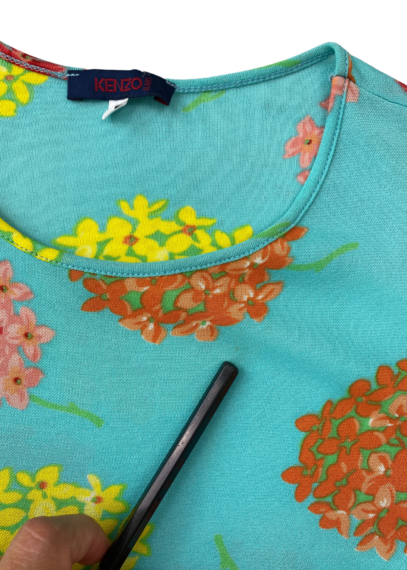 KENZO JEANS (AS IS) Floral Print Mesh Top