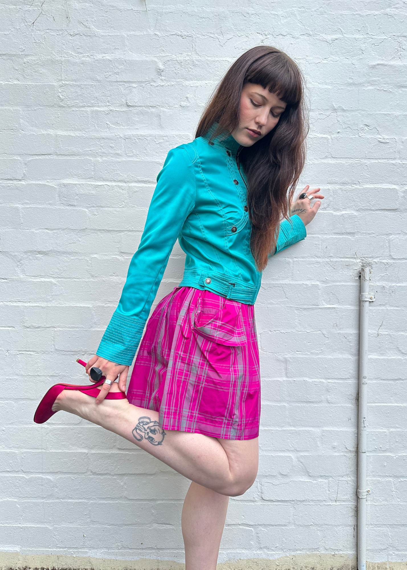 VINTAGE CHRISTIAN DIOR (AS IS) Satin Zip Up Jacket