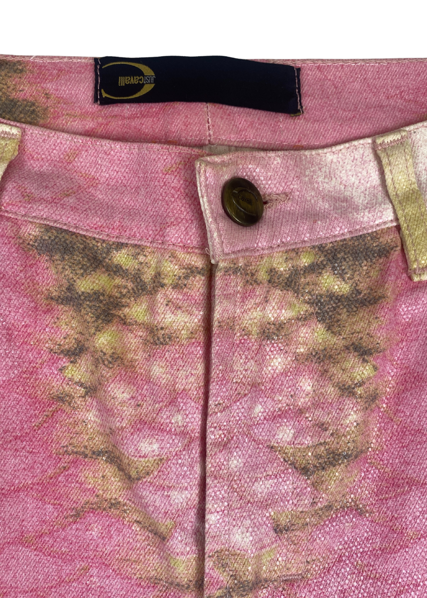 JUST CAVALLI Iridescent Snakeprint Straight Pant