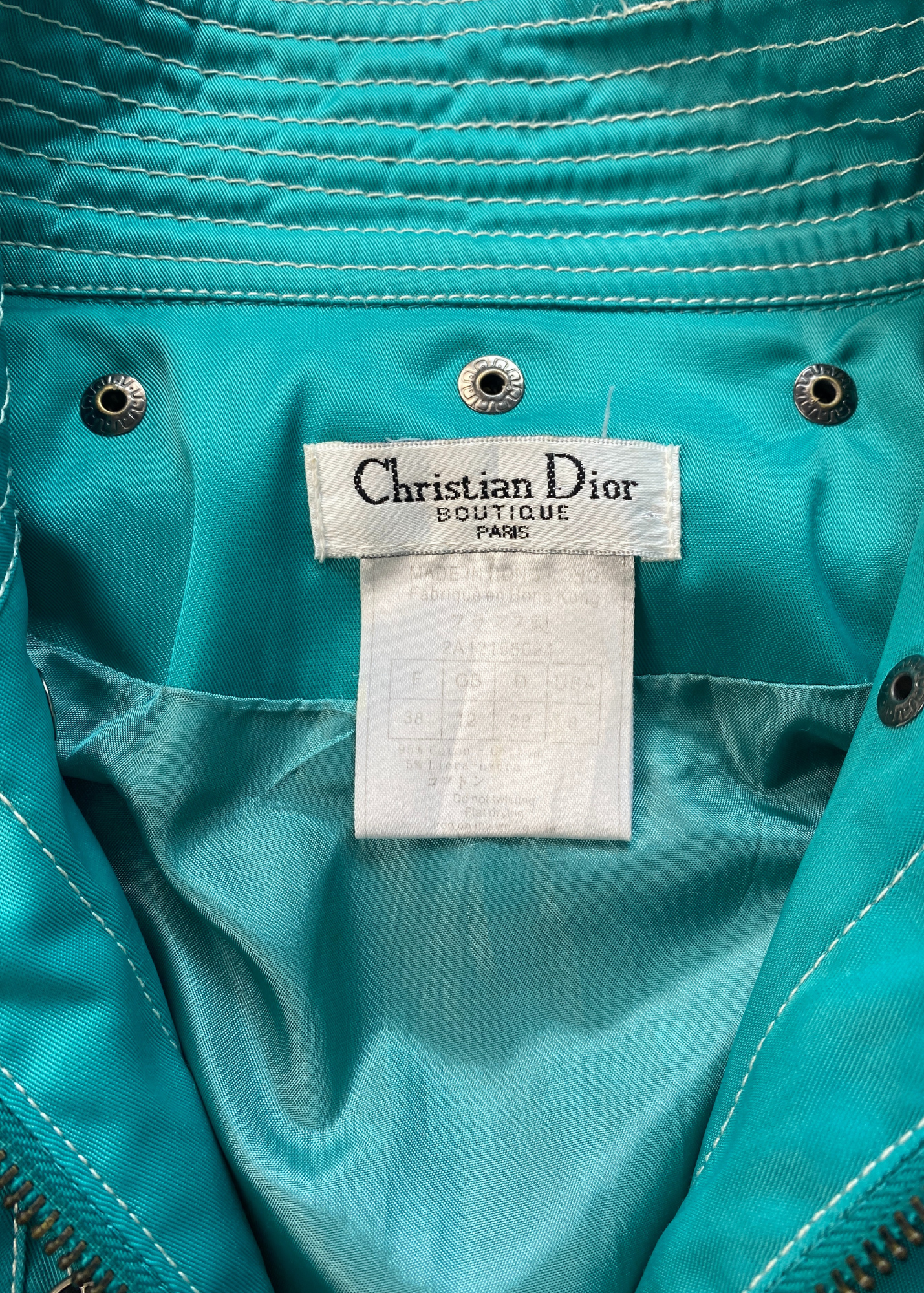 VINTAGE CHRISTIAN DIOR (AS IS) Satin Zip Up Jacket