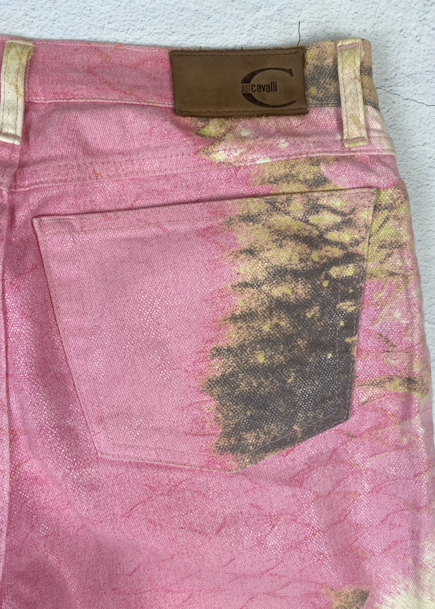 JUST CAVALLI Iridescent Snakeprint Straight Pant