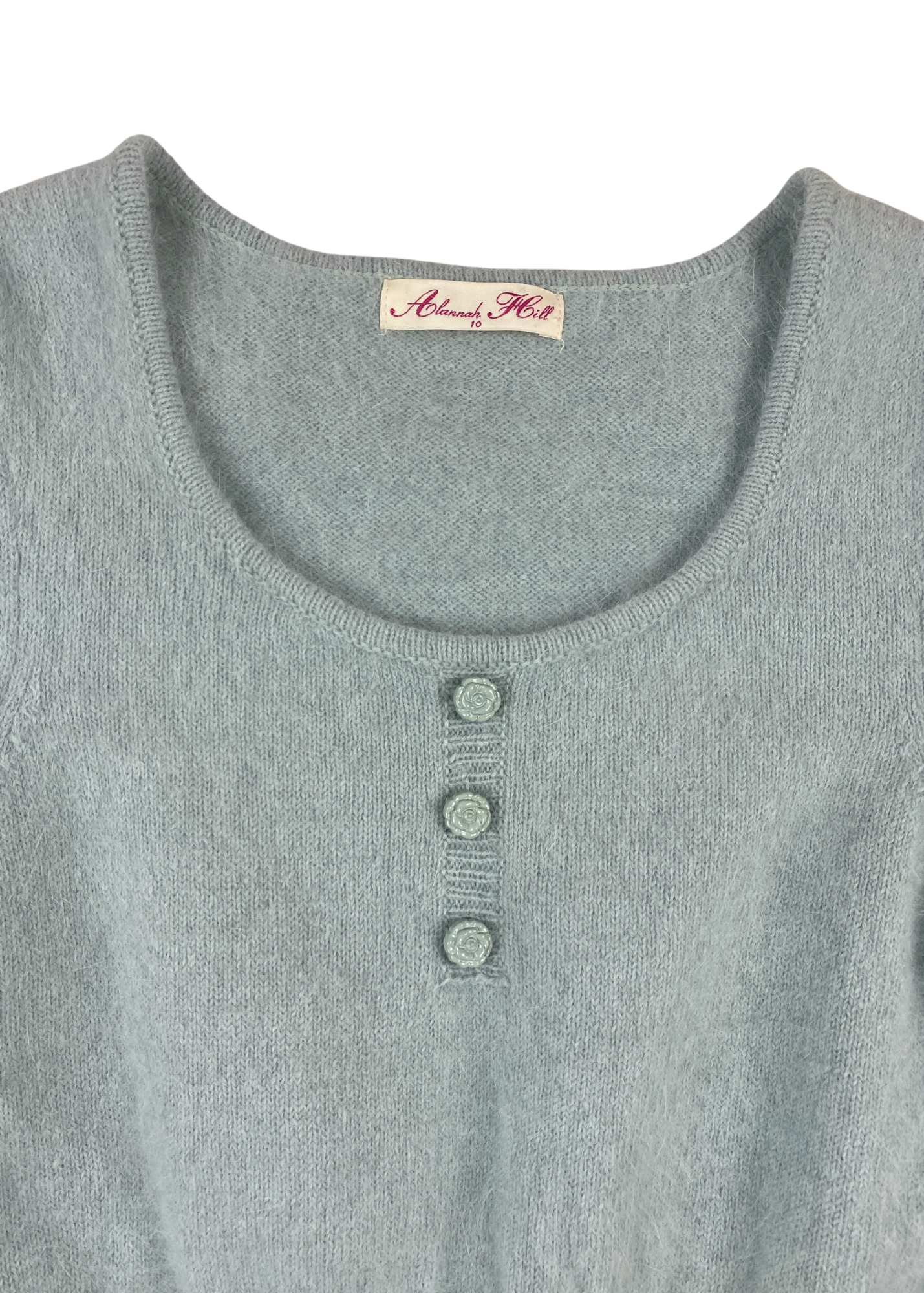 ALANNAH HILL Mint Angora Babydoll Knit Top