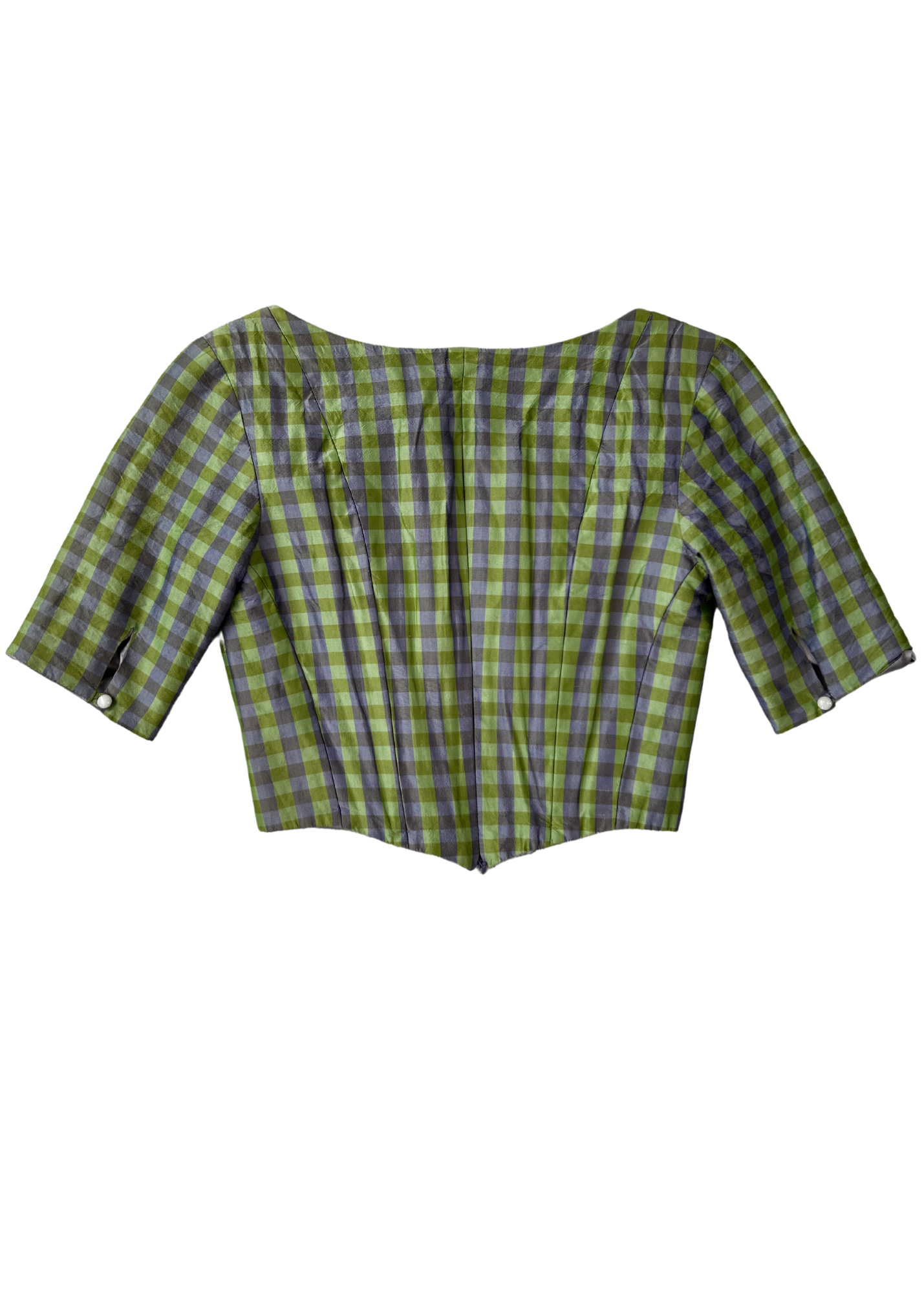 ALL IS A GENTLE SPRING Check Silk Corset