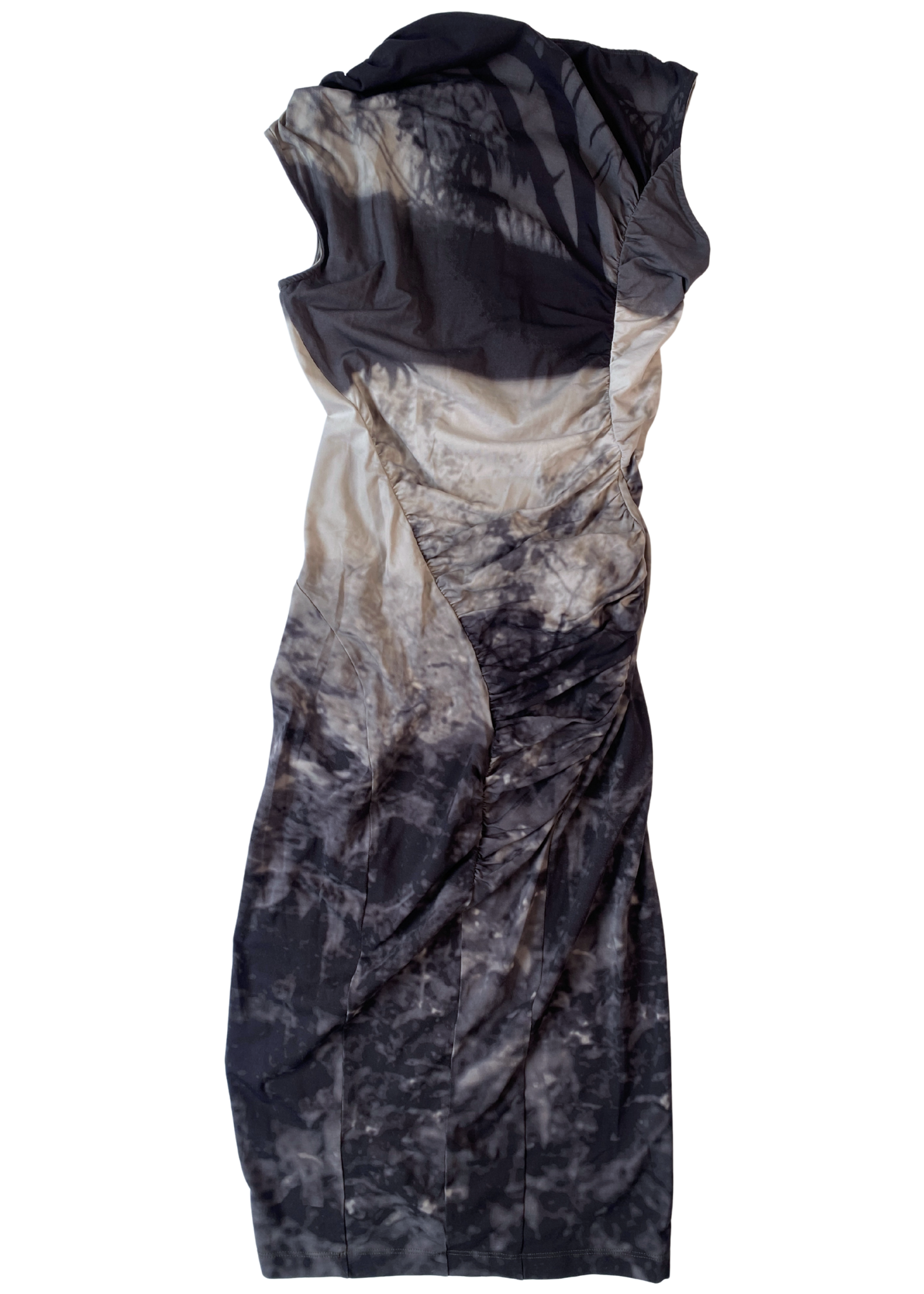 MCQ ALEXANDER MCQUEEN Digi Print Asymmetrical Midi Dress