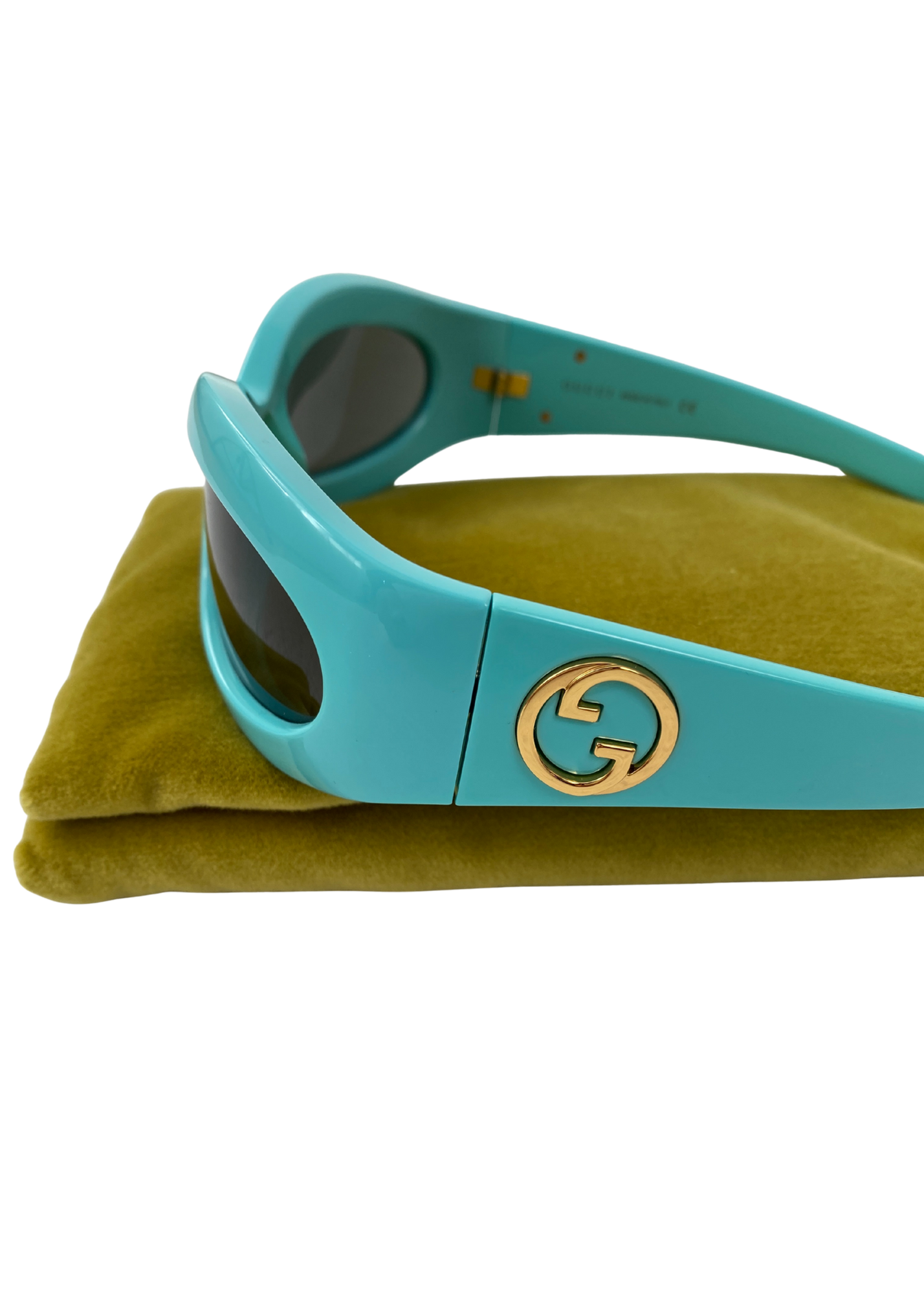 GUCCI Mint Green Geometric Sunglasses