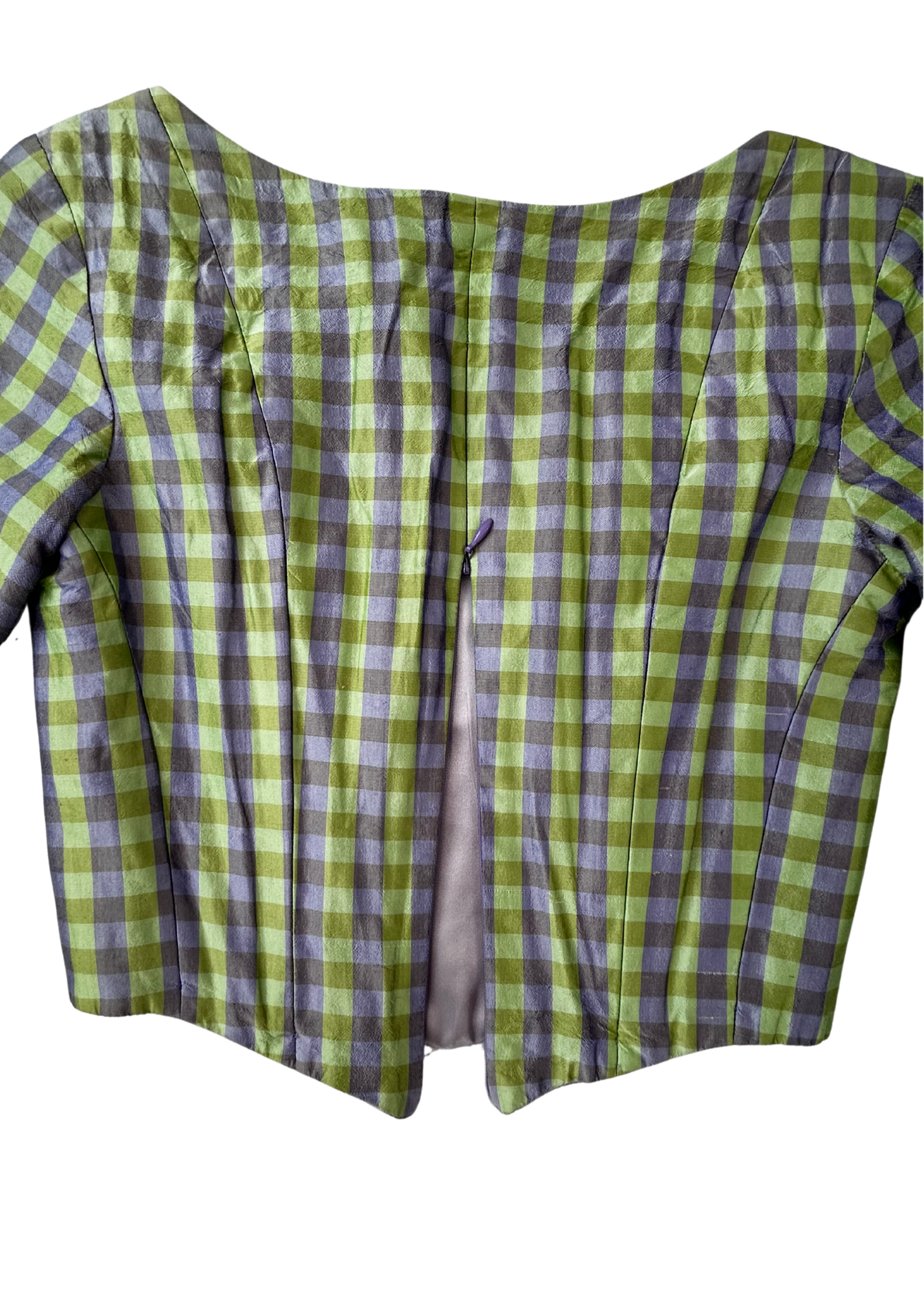 ALL IS A GENTLE SPRING Check Silk Corset