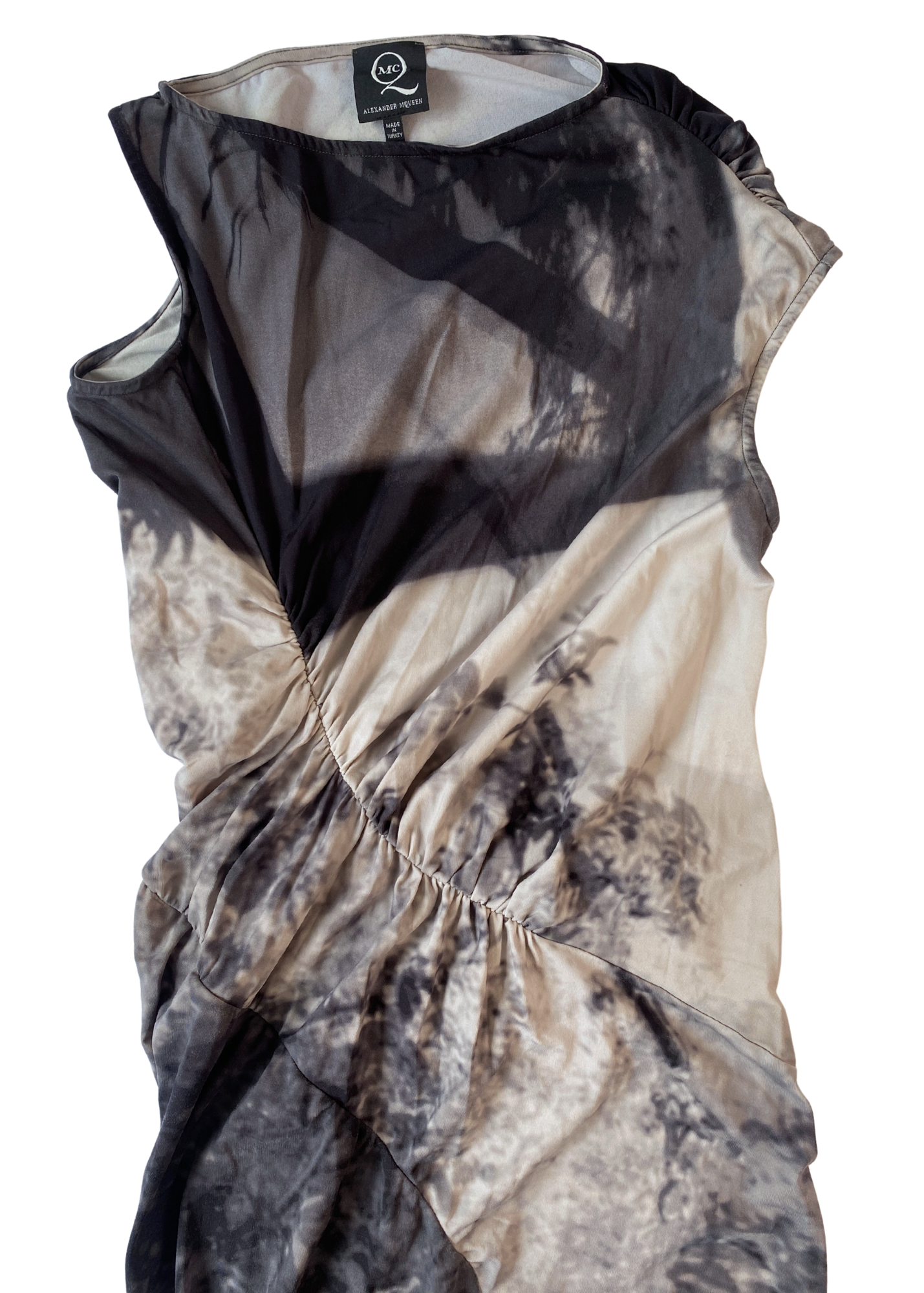 MCQ ALEXANDER MCQUEEN Digi Print Asymmetrical Midi Dress