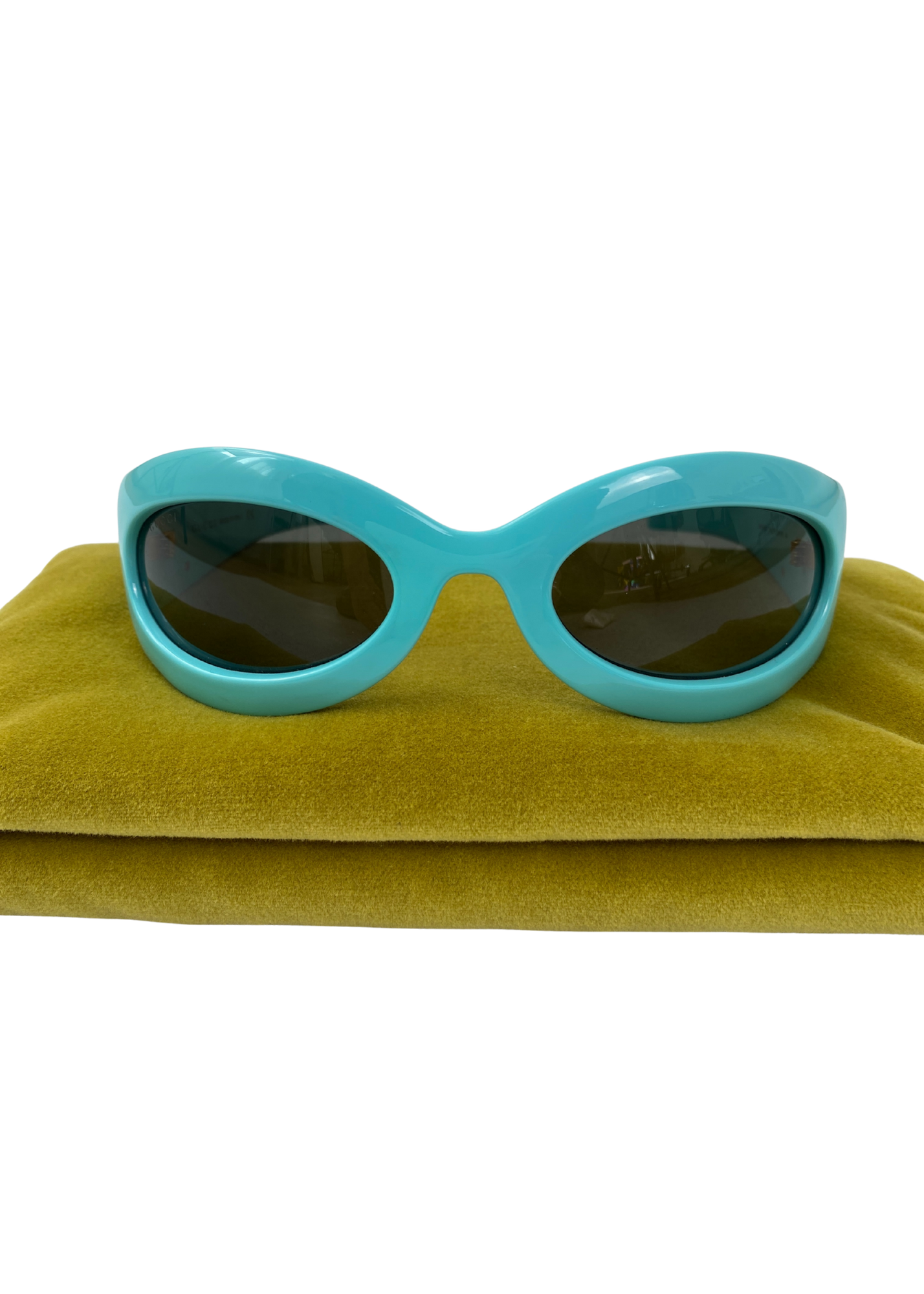 GUCCI Mint Green Geometric Sunglasses
