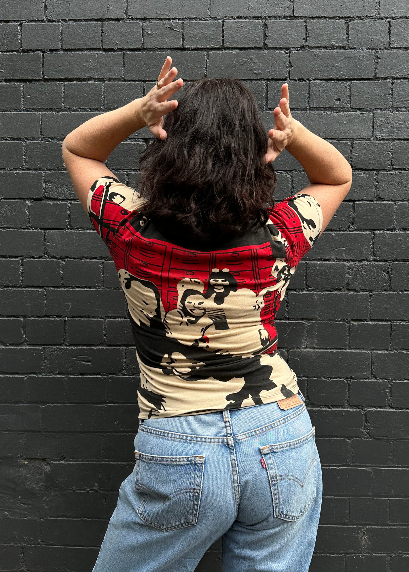 CUSTO BARCELONA (AS IS) Diva Print V Neck T-Shirt