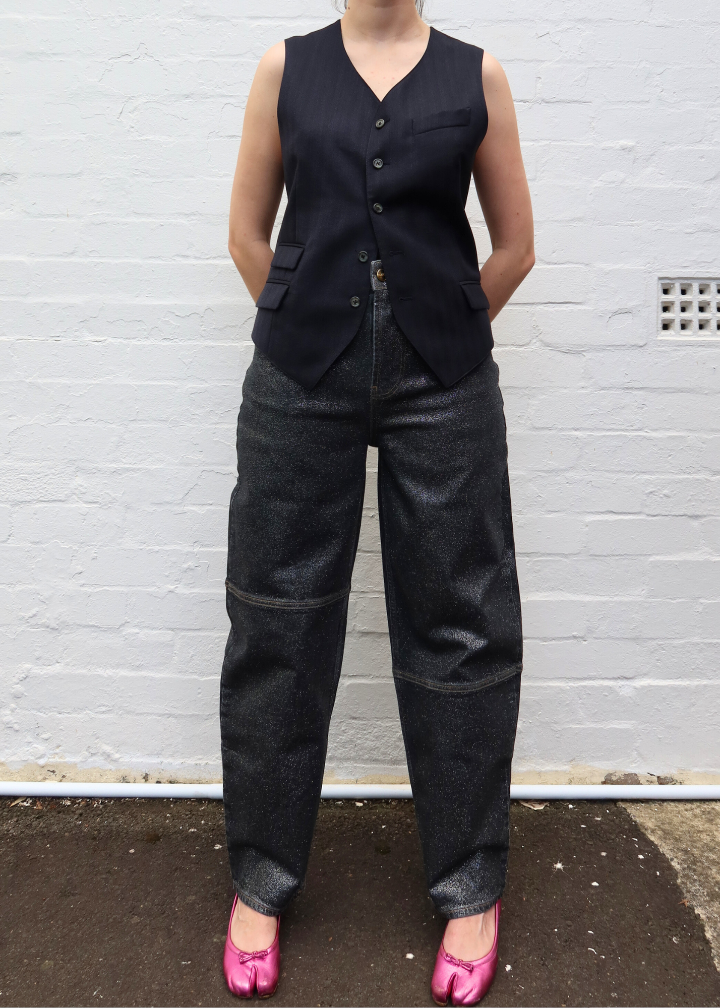 GANNI Sparkle Barrel Leg Jeans