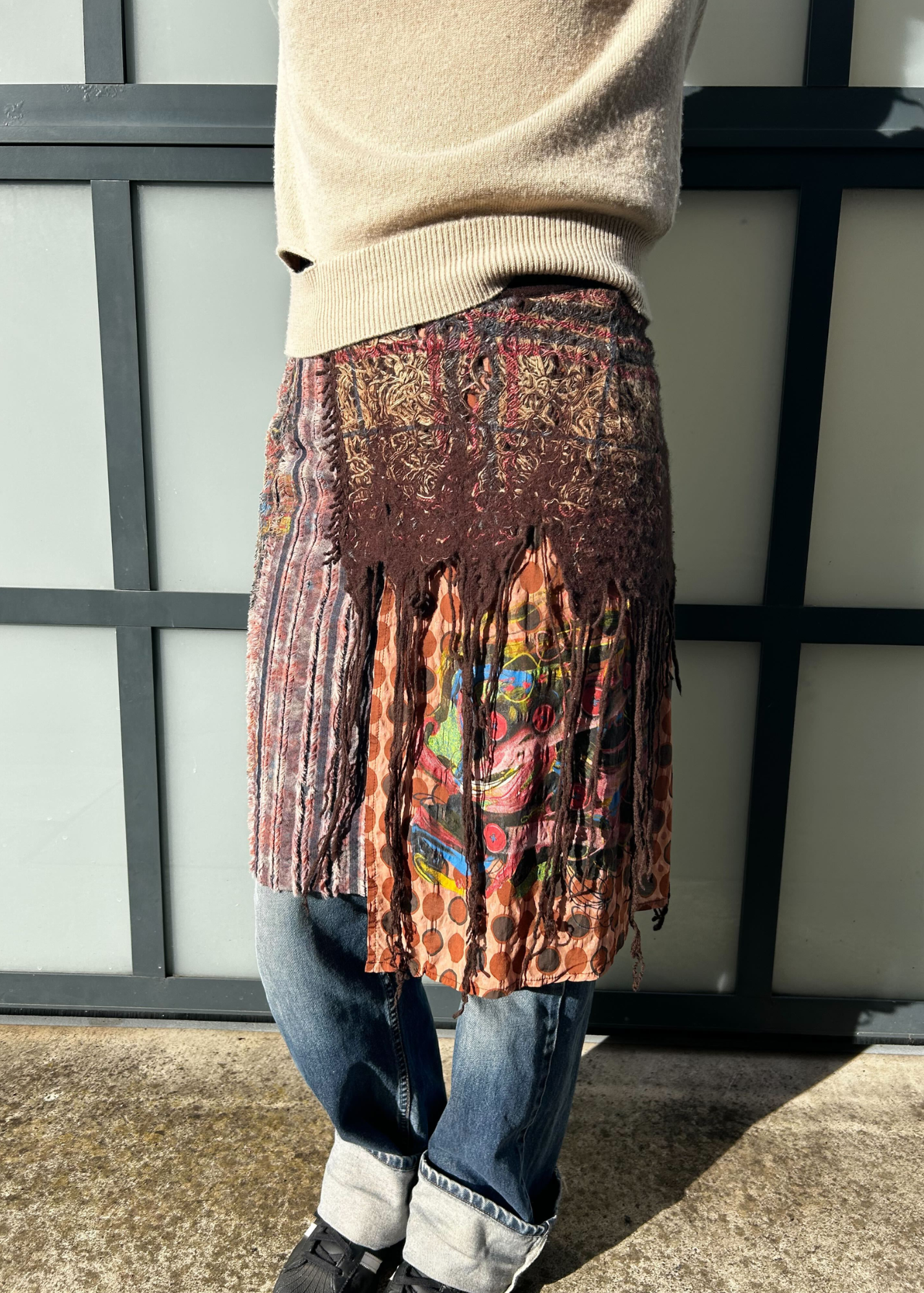 VINTAGE SAVE THE QUEEN Applique Midi Skirt