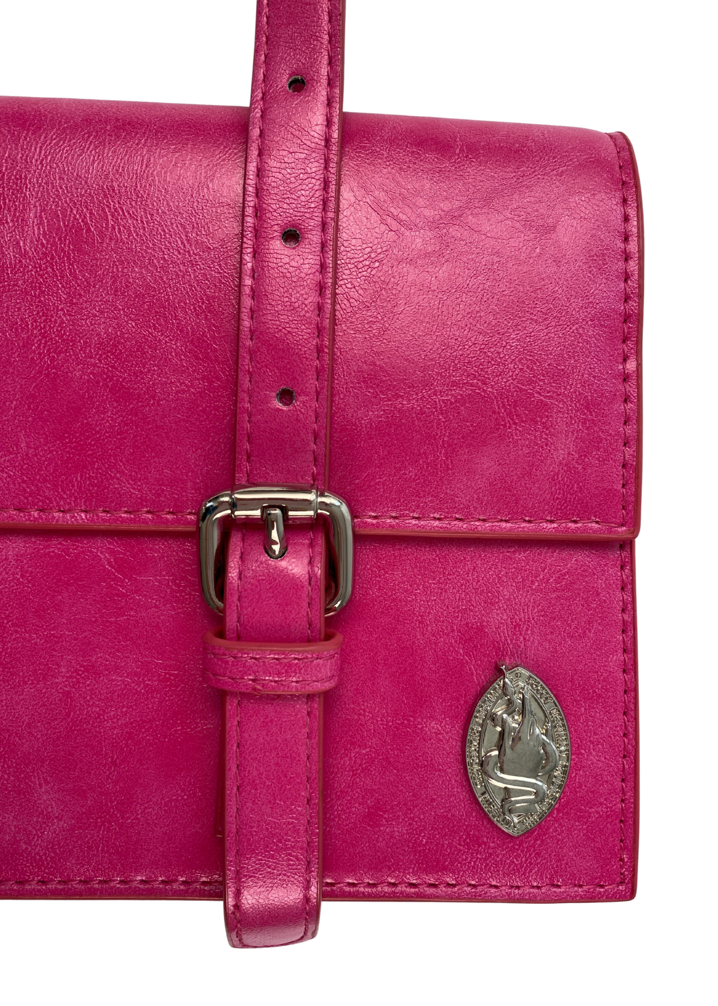 POPPY LISSIMAN Faux Leather Double Buckle Crossbody Bag