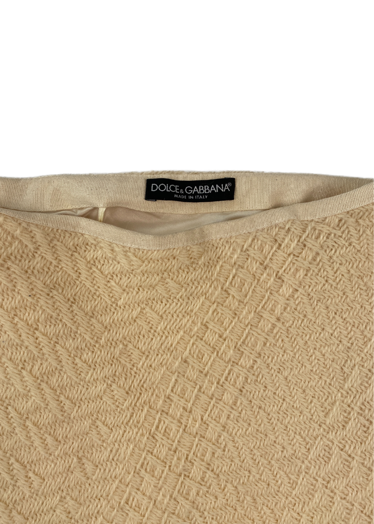 DOLCE & GABBANA Wool Knit Asymmetric Midi Skirt