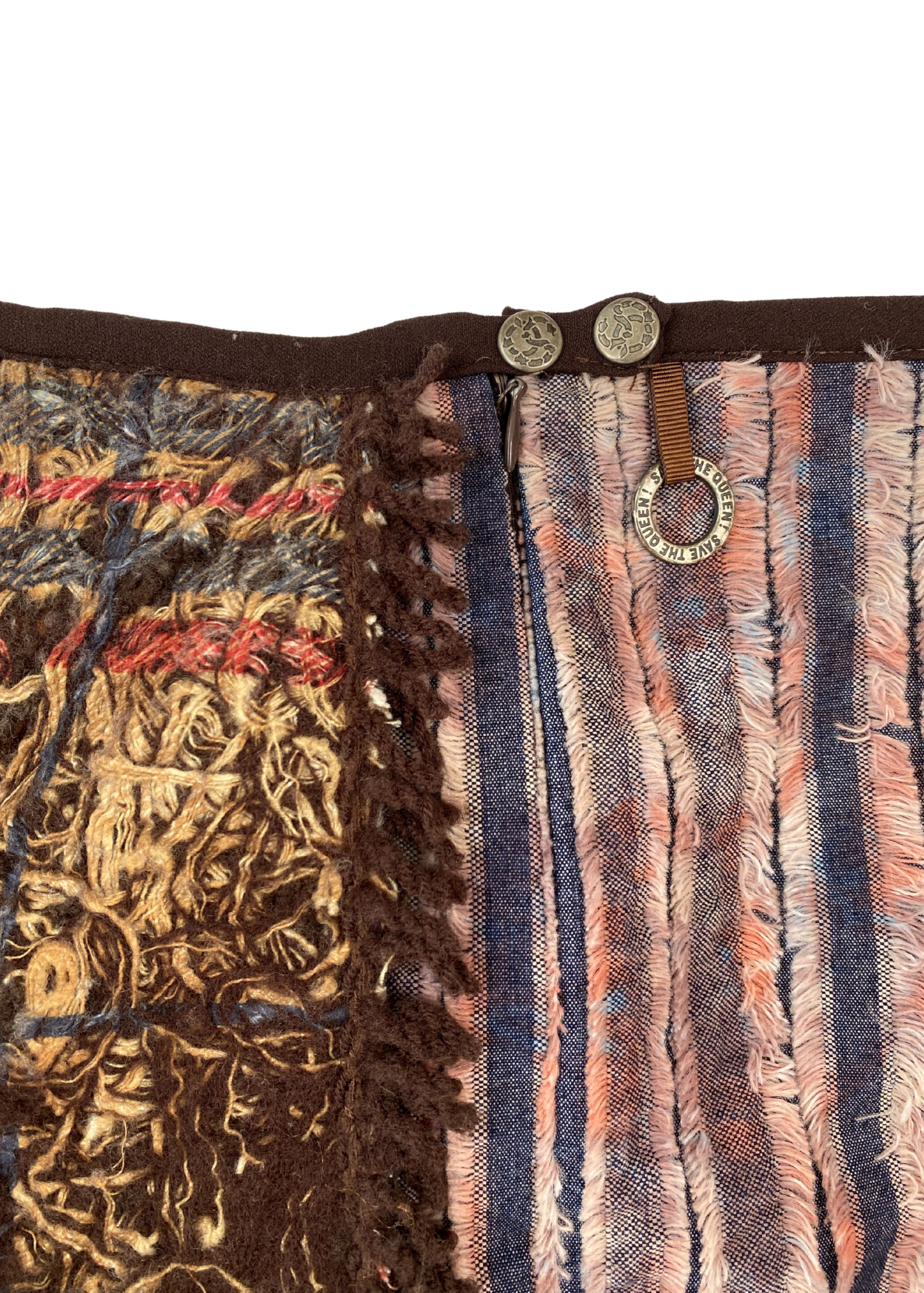 VINTAGE SAVE THE QUEEN Applique Midi Skirt