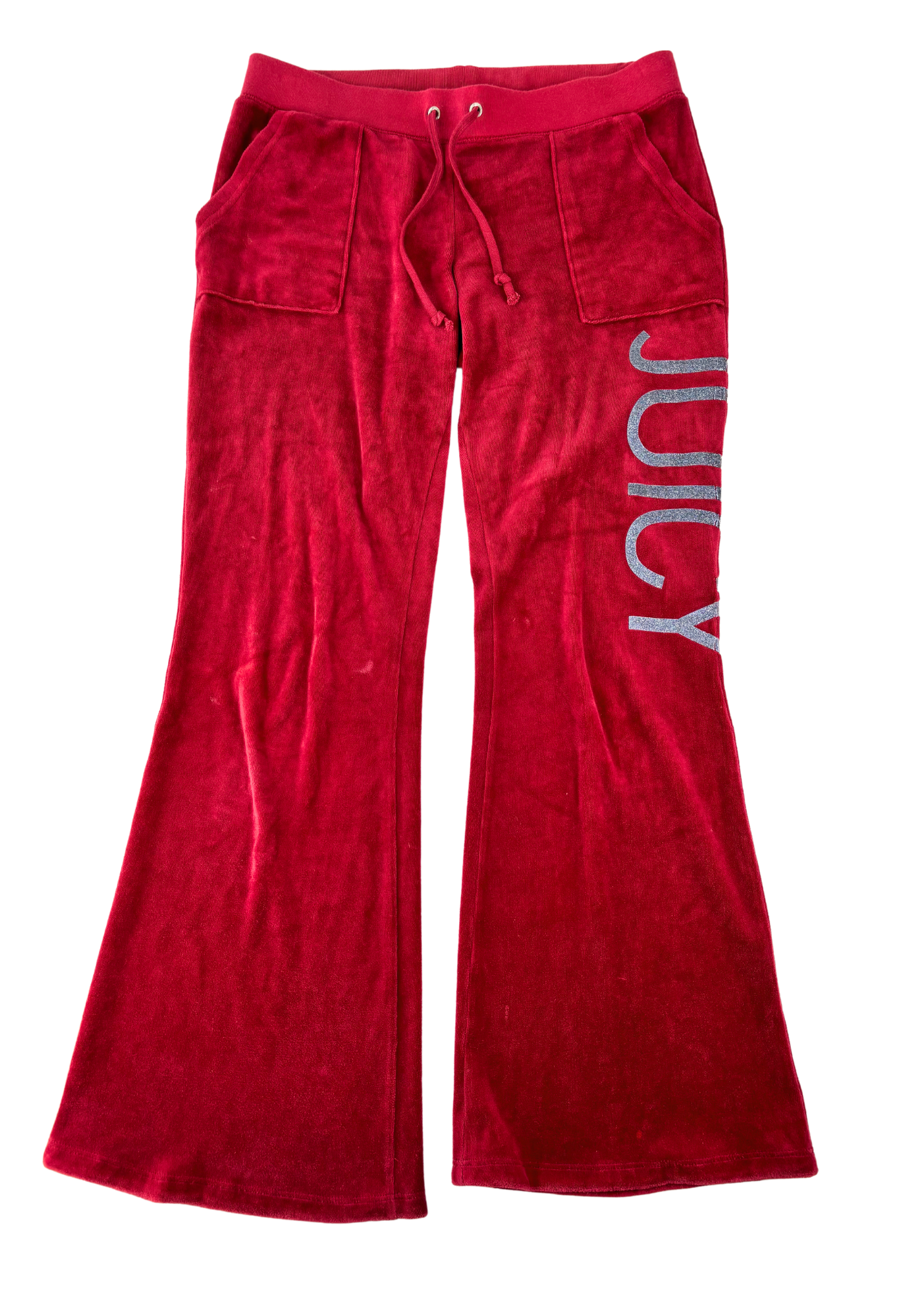 JUICY COUTURE Red Velour Tracksuit Pants