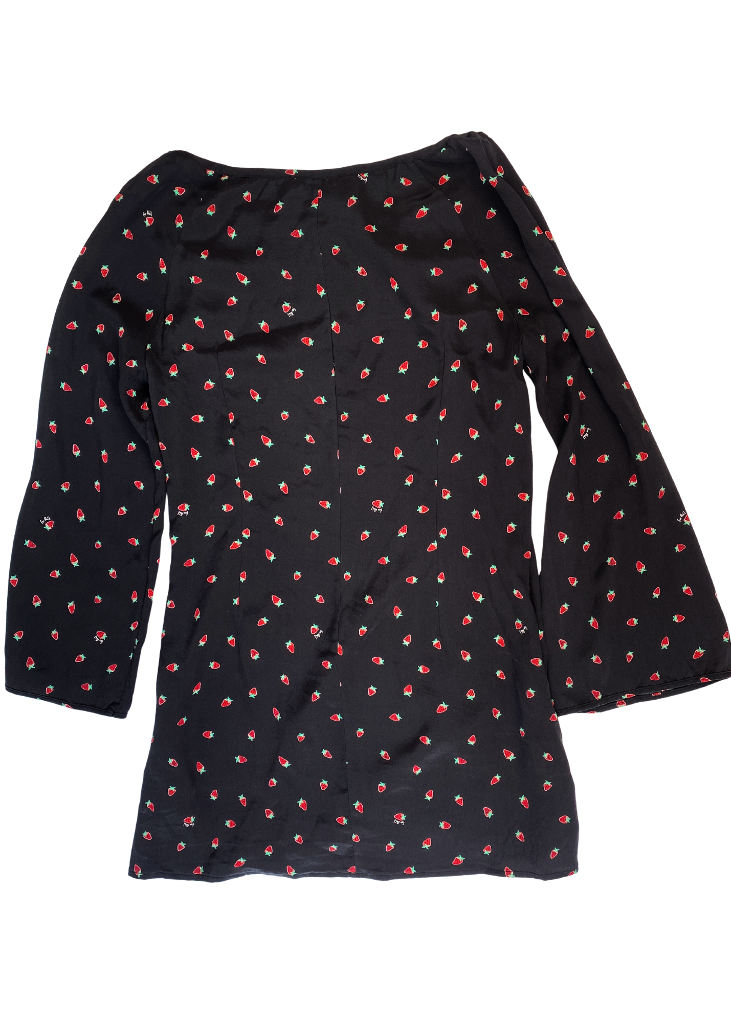 REALISATION PAR Strawberry Print Silk Mini Dress