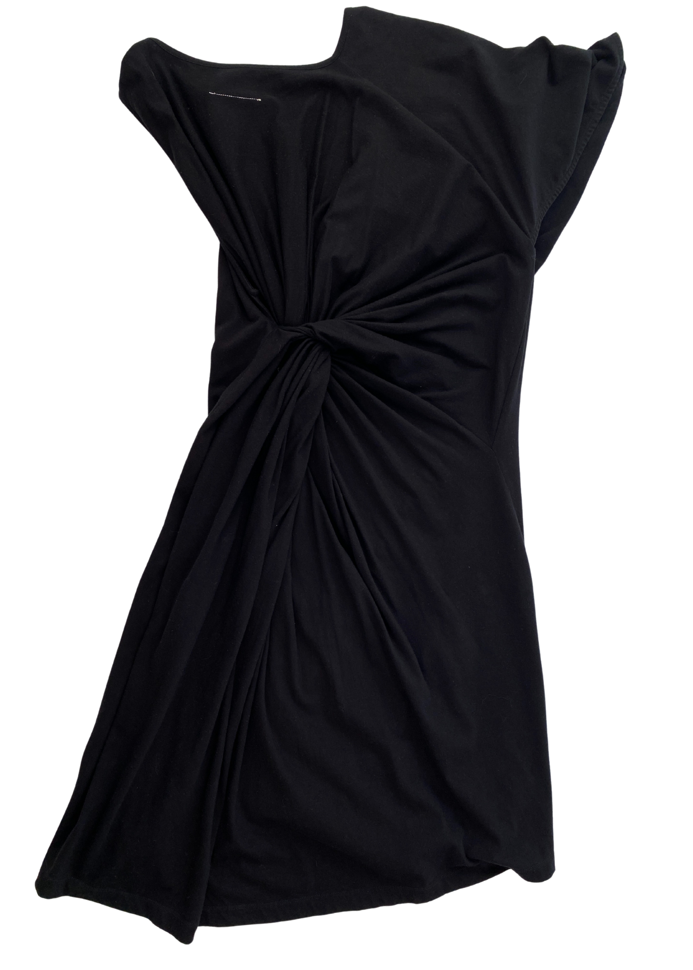 MM6 MAISON MARGIELA Gathered Waist Cold Shoulder Midi Dress