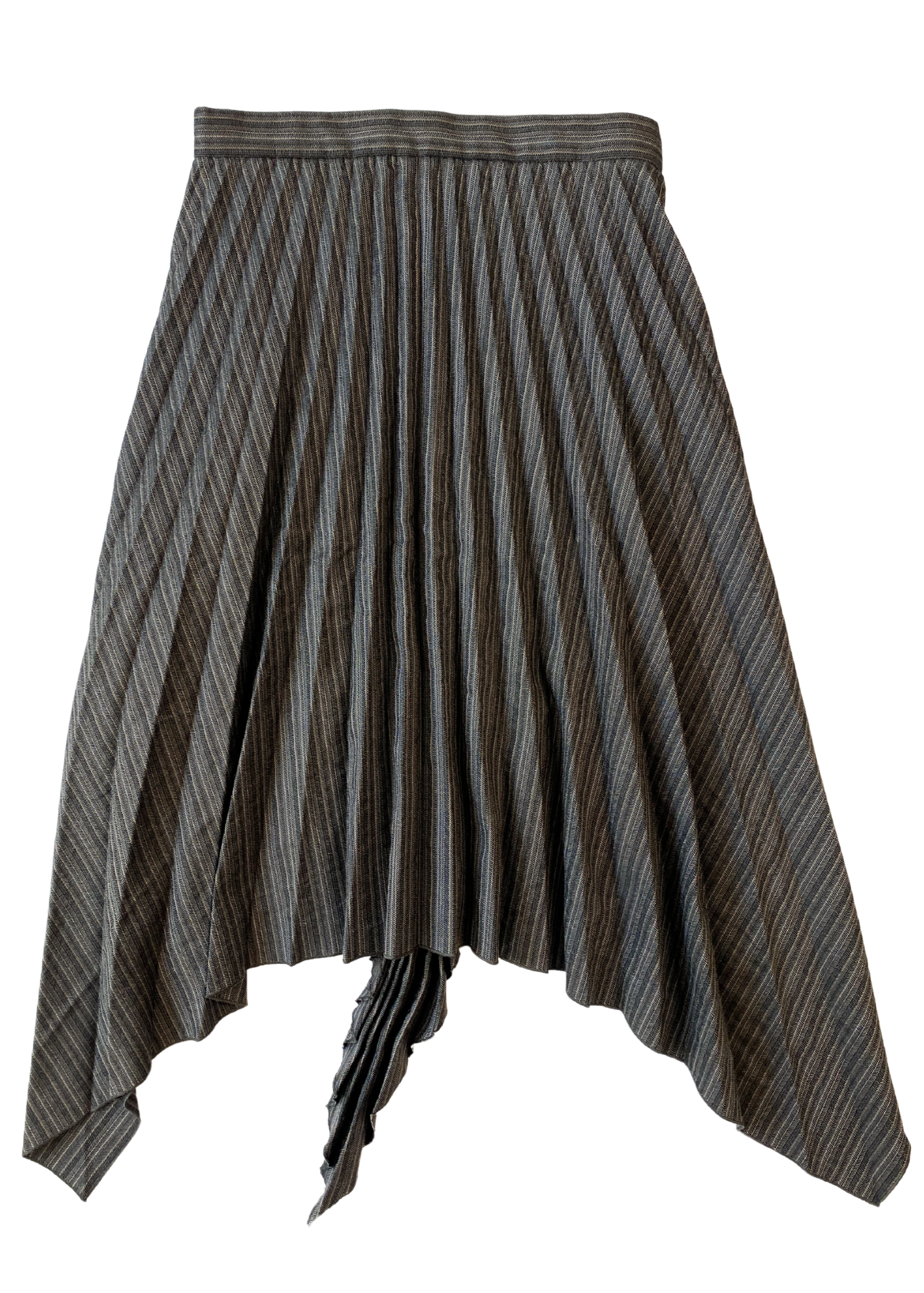 ACNE STUDIOS Pleated Wool Blend Asymmetrical Midi Skirt