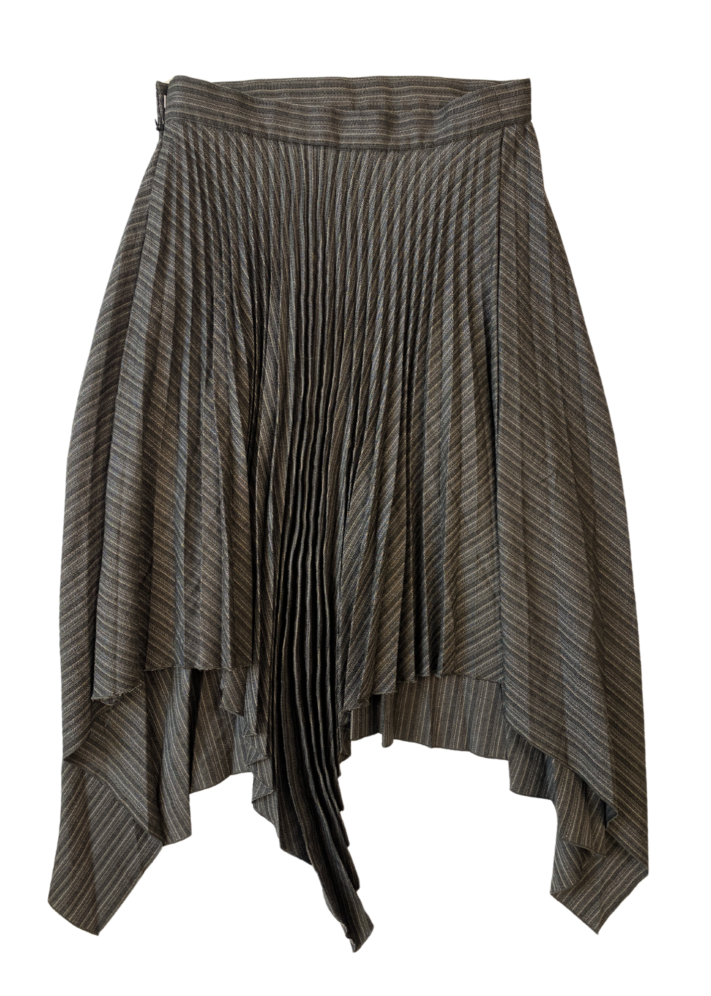 ACNE STUDIOS Pleated Wool Blend Asymmetrical Midi Skirt