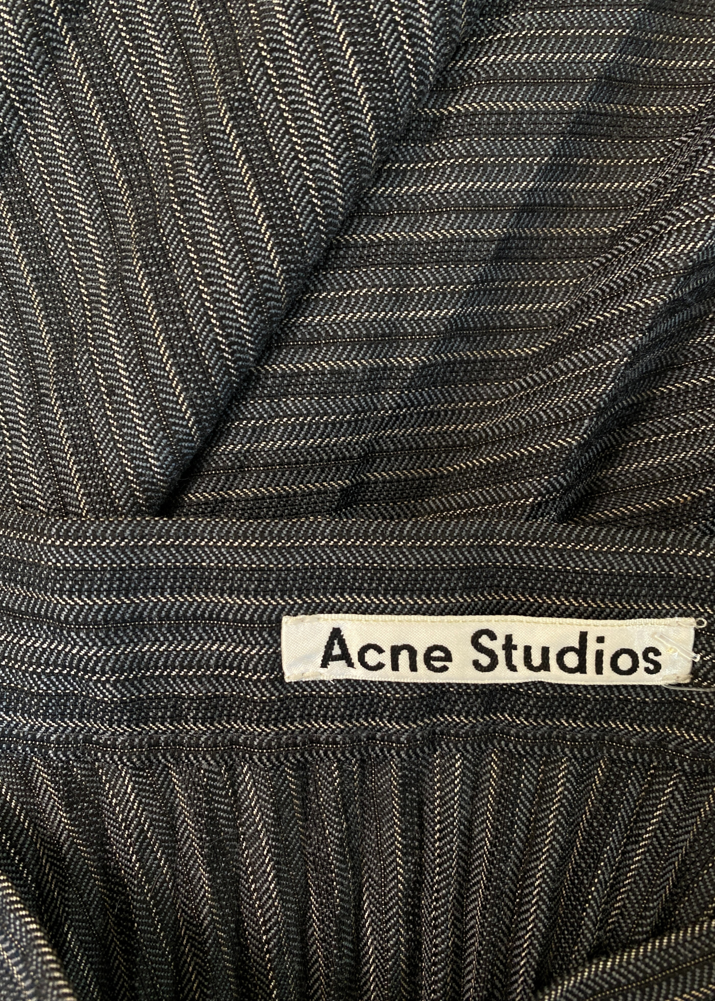 ACNE STUDIOS Pleated Wool Blend Asymmetrical Midi Skirt