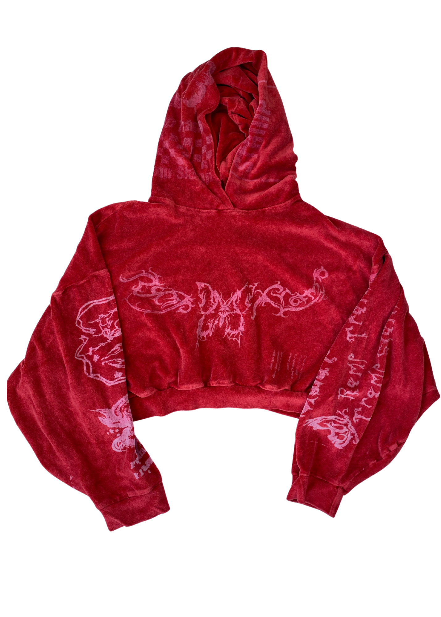 RAMP TRAMP TRAMP STAMP 'Yummy Mummy' Velour Crop Hoodie