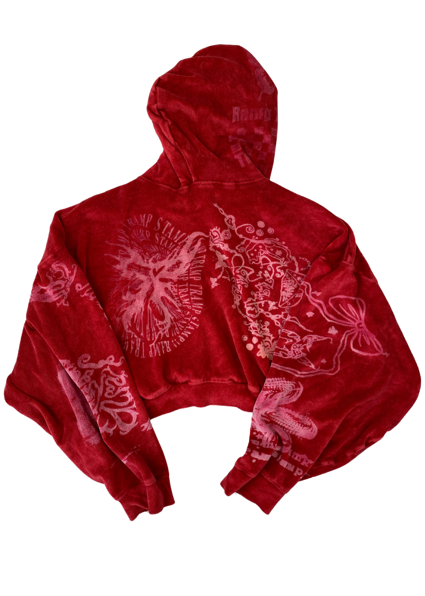 RAMP TRAMP TRAMP STAMP 'Yummy Mummy' Velour Crop Hoodie