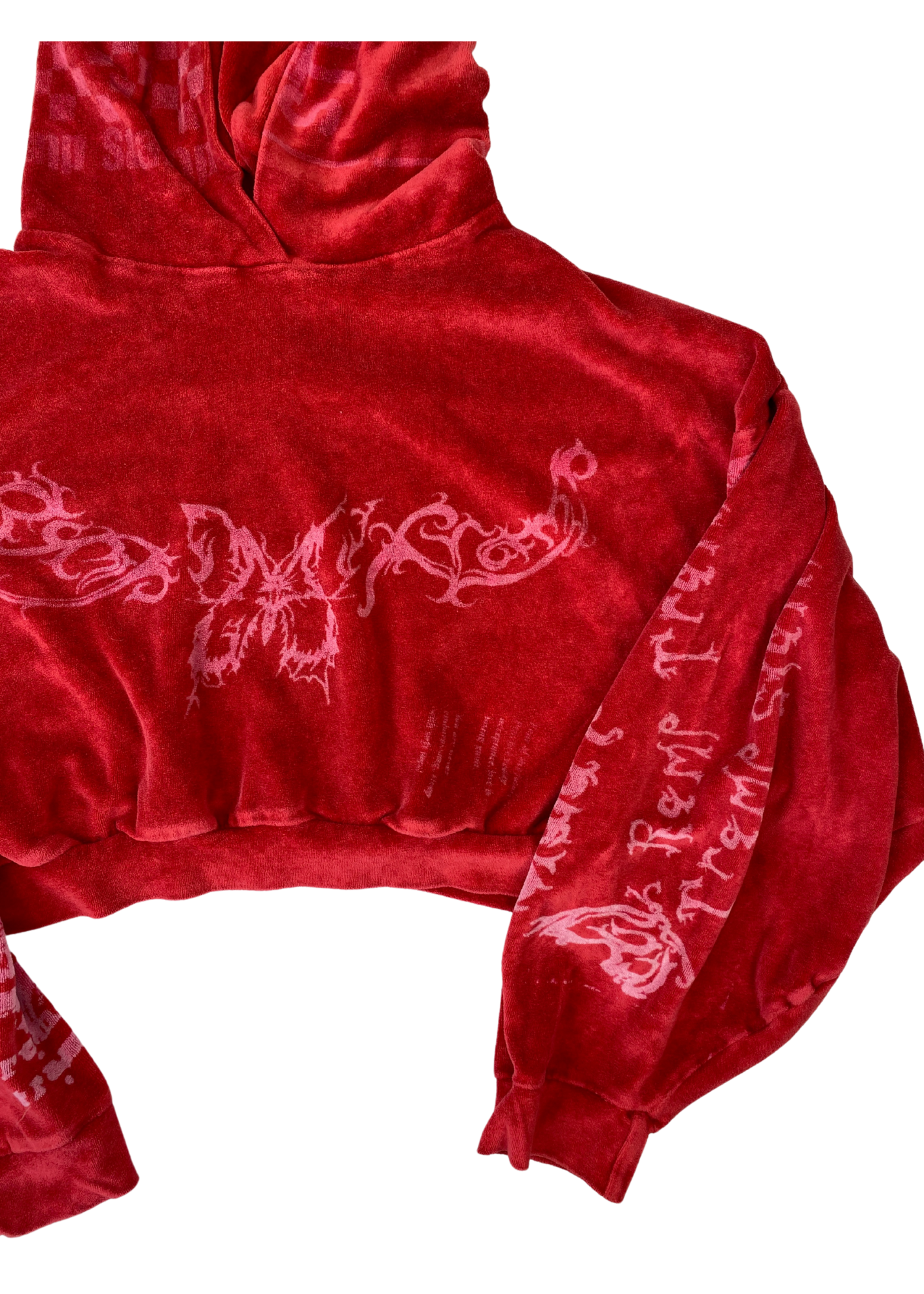 RAMP TRAMP TRAMP STAMP 'Yummy Mummy' Velour Crop Hoodie