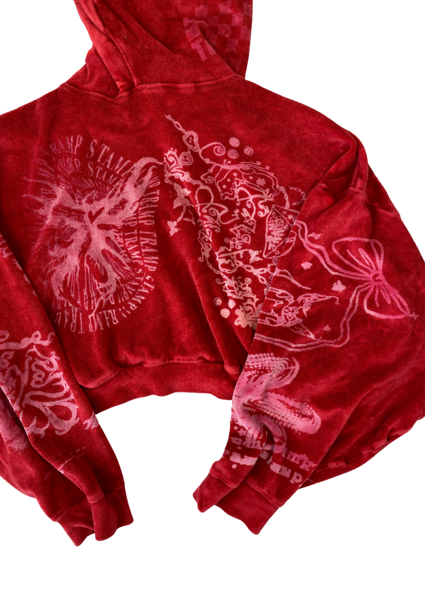 RAMP TRAMP TRAMP STAMP 'Yummy Mummy' Velour Crop Hoodie