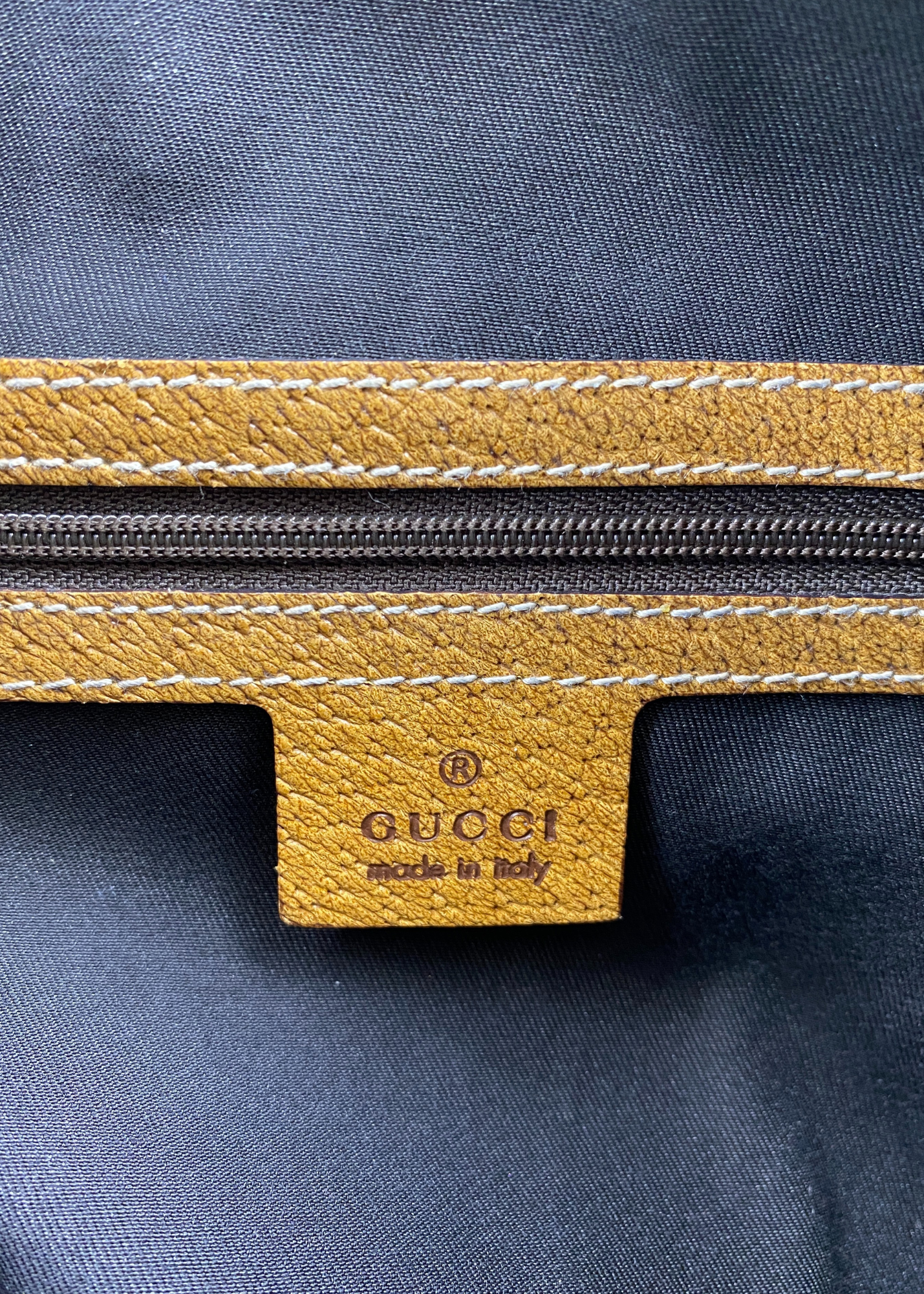 VINTAGE GUCCI (AS IS) GG Monogram Canvas + Leather Hobo Bag