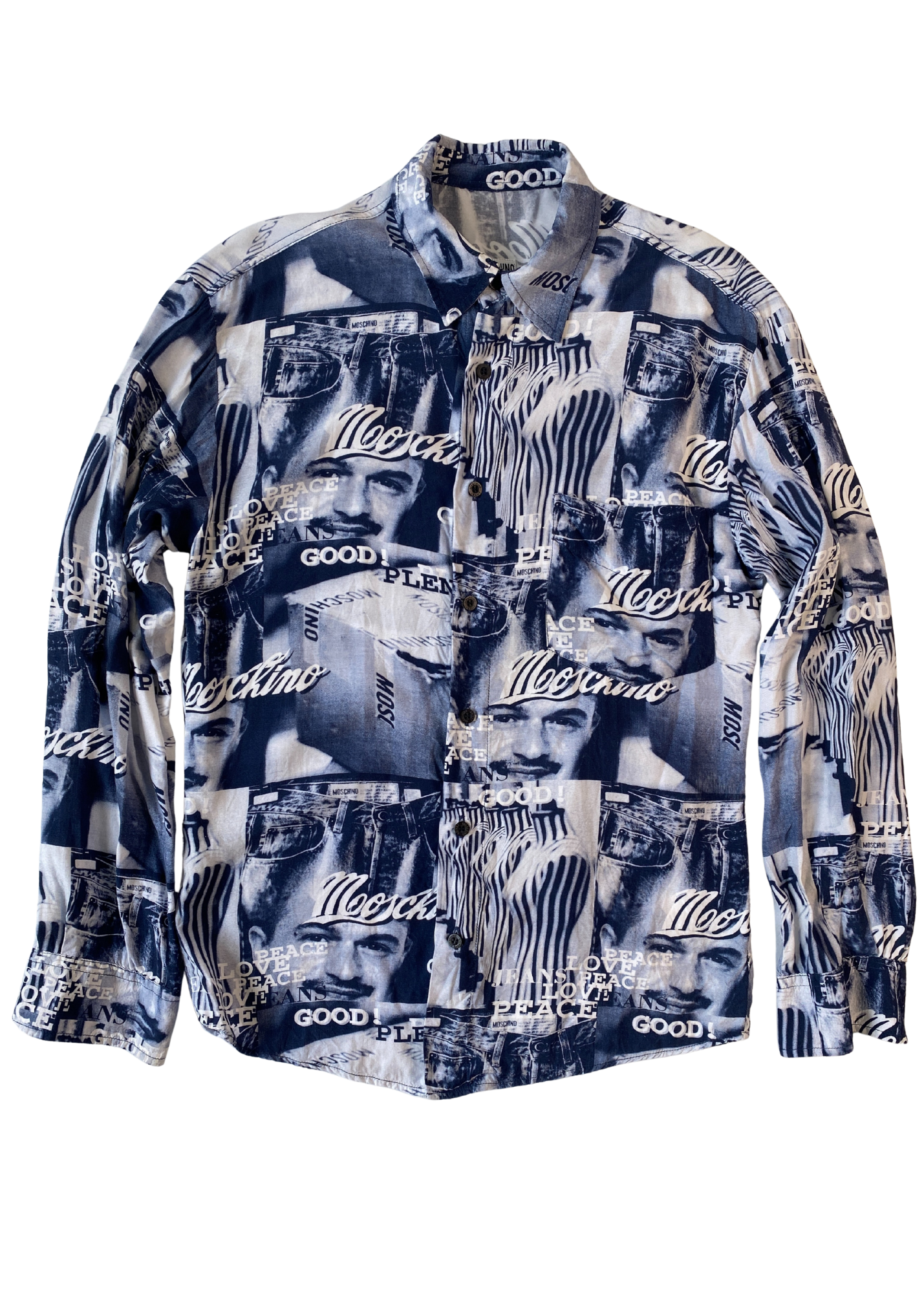 VINTAGE MOSCHINO JEANS 1990s 'Franco' Allover Print Shirt