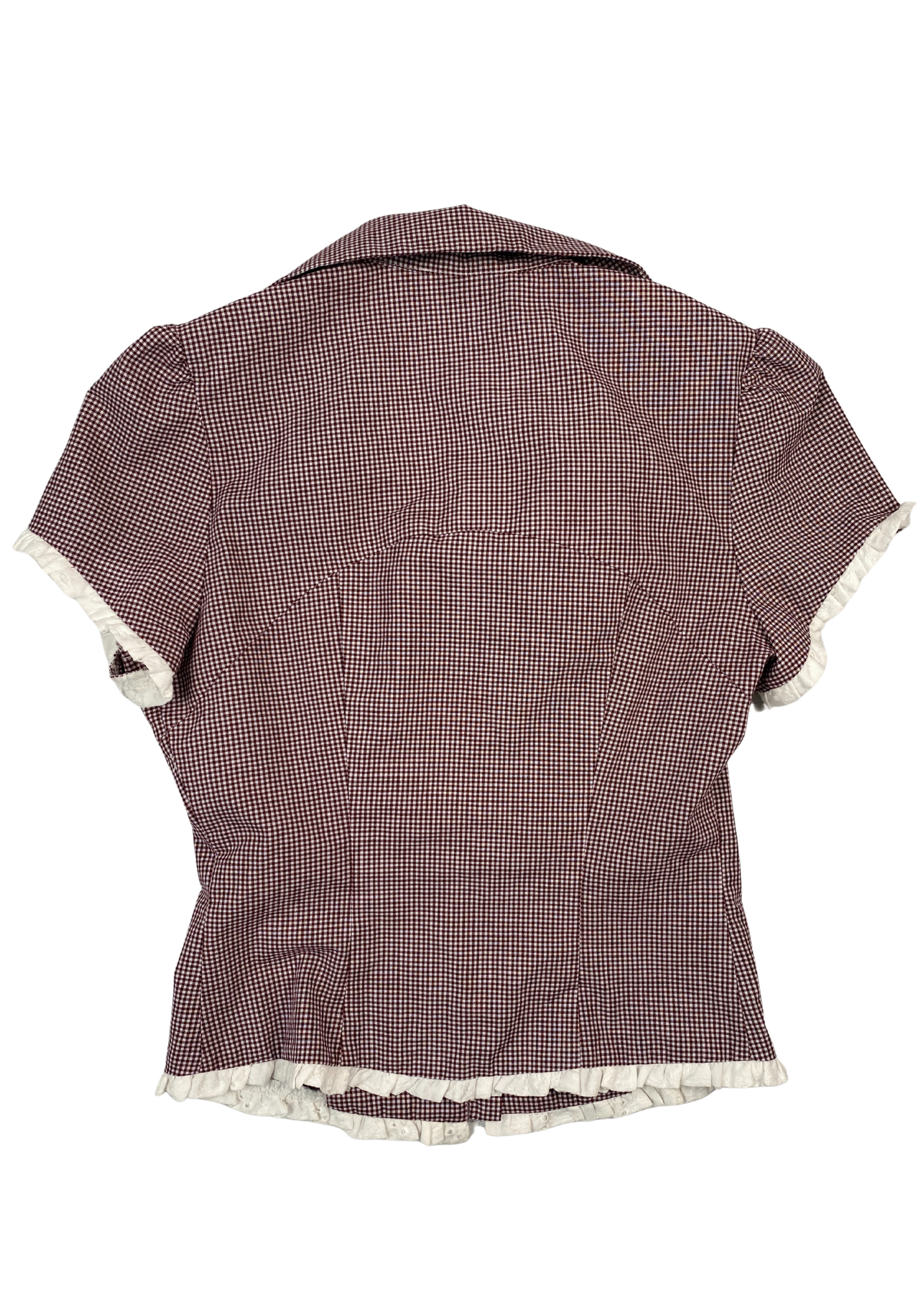 MODE MISCHEIF (BNWT) 'Vivienne' Plum Gingham Top