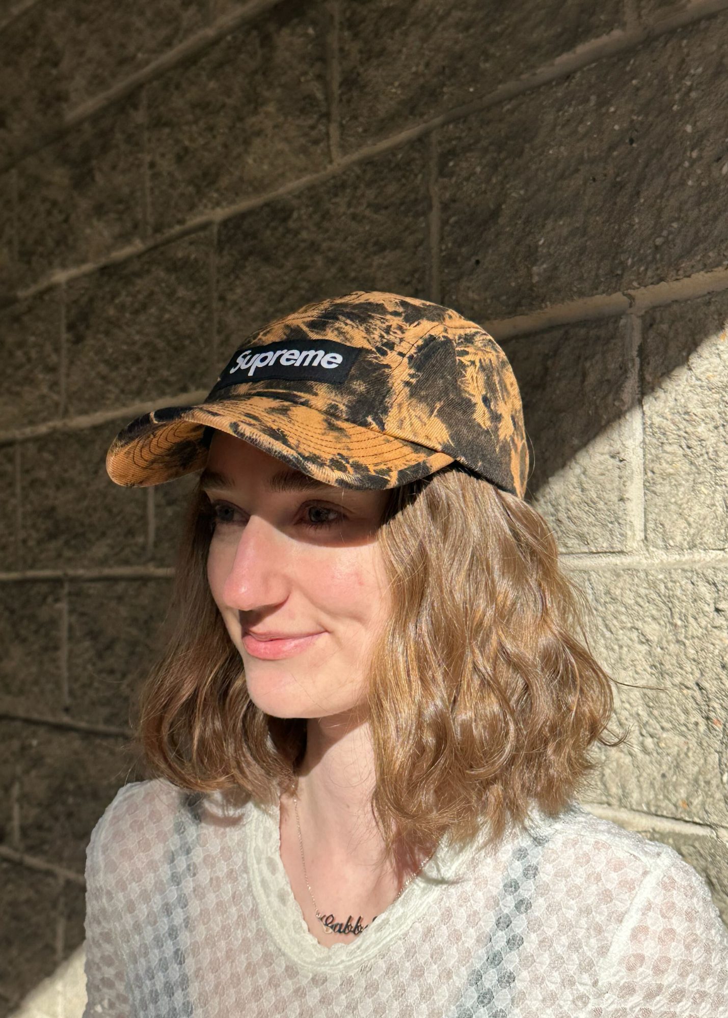 SUPREME Bleach Tie Dye Logo Cap