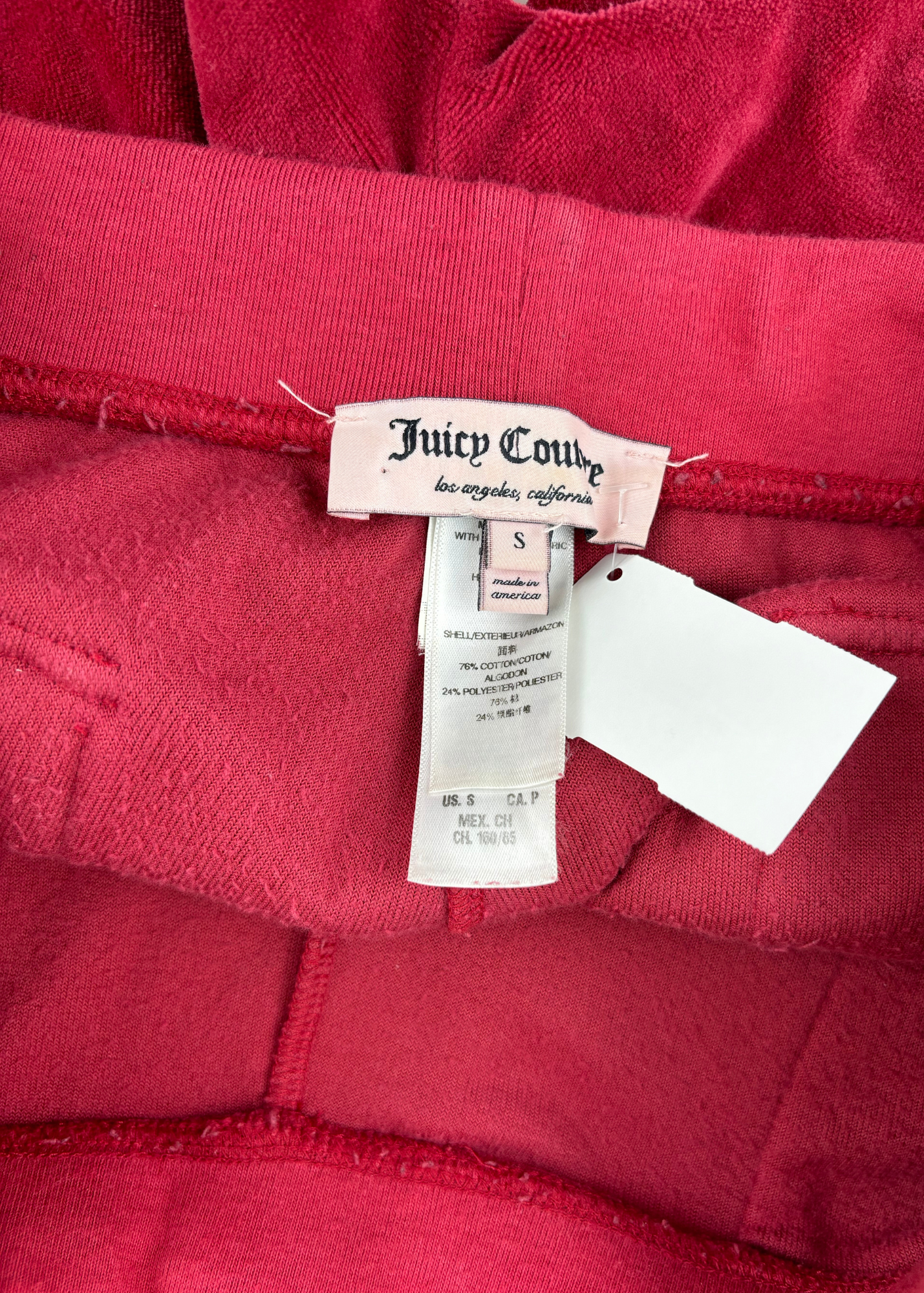JUICY COUTURE Red Velour Tracksuit Pants