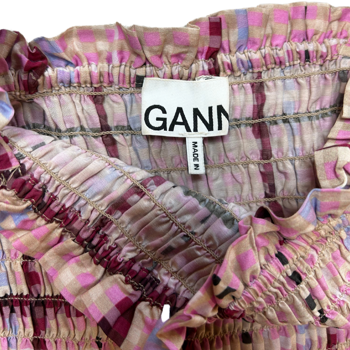 GANNI Gingham Maxi Dress