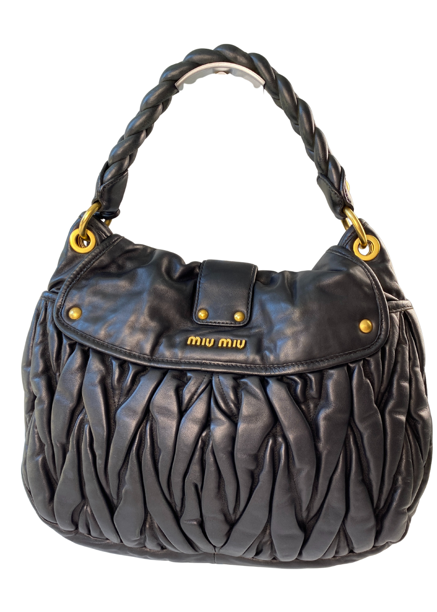 MIU MIU Leather 'Coffer' Gold Hardware