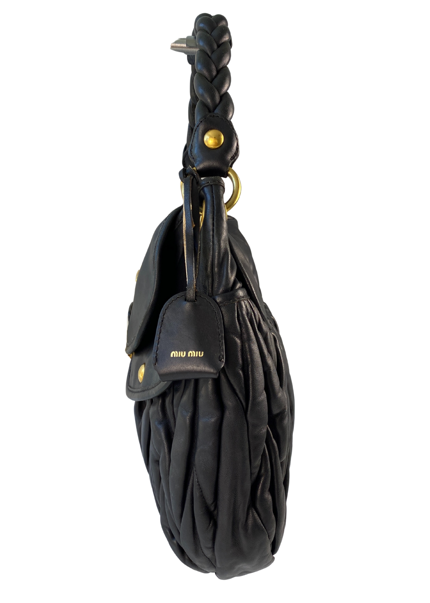 MIU MIU Leather 'Coffer' Gold Hardware