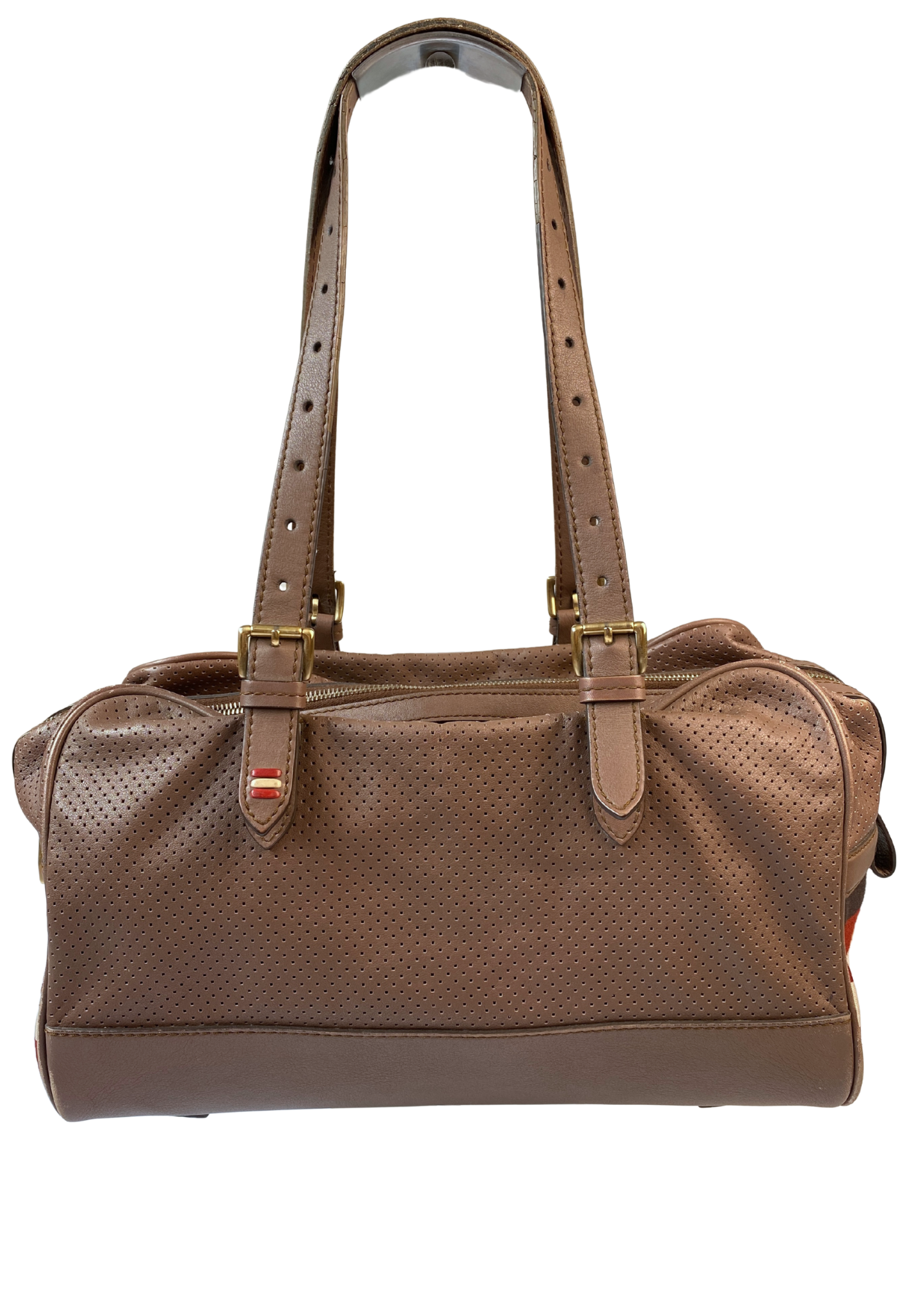 BALLY (AS IS) Perforated Leather Bowling Bag