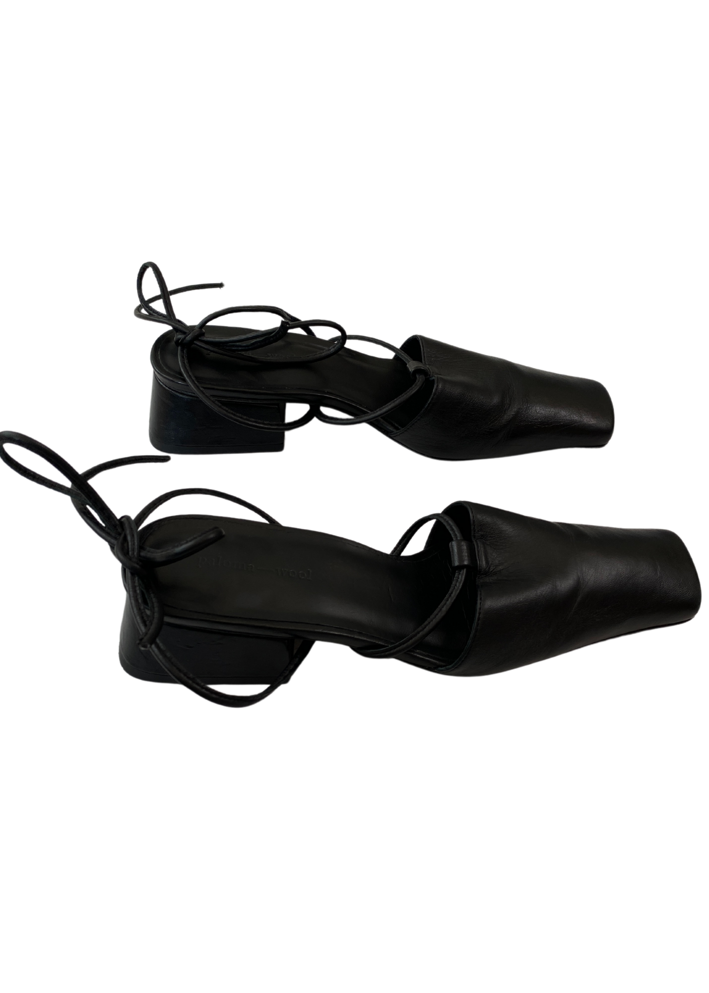 PALOMA WOOL (AS IS) Leather Block Heel Tie Up