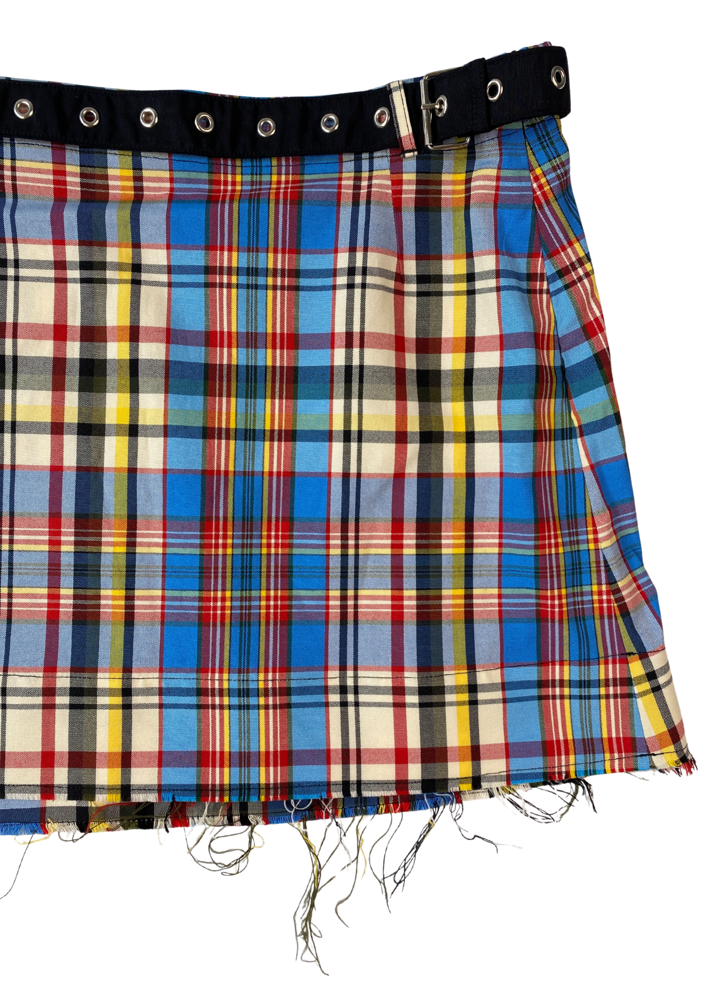 MARQUES ALMEIDA Tartan Raw Hem Mini Skirt